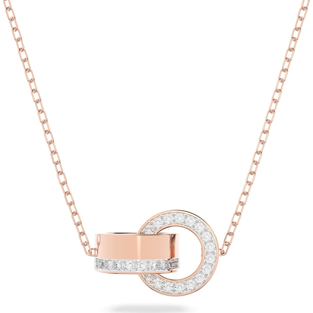 Swarovski Hollow Rose Gold Tone Plated Small White Crystal Intertwined Pendant
