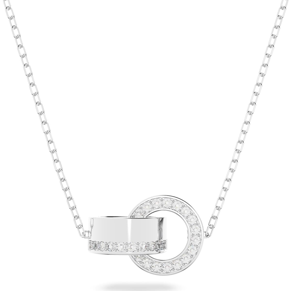 Swarovski Hollow Rhodium Plated Small White Crystal Intertwined Pendant