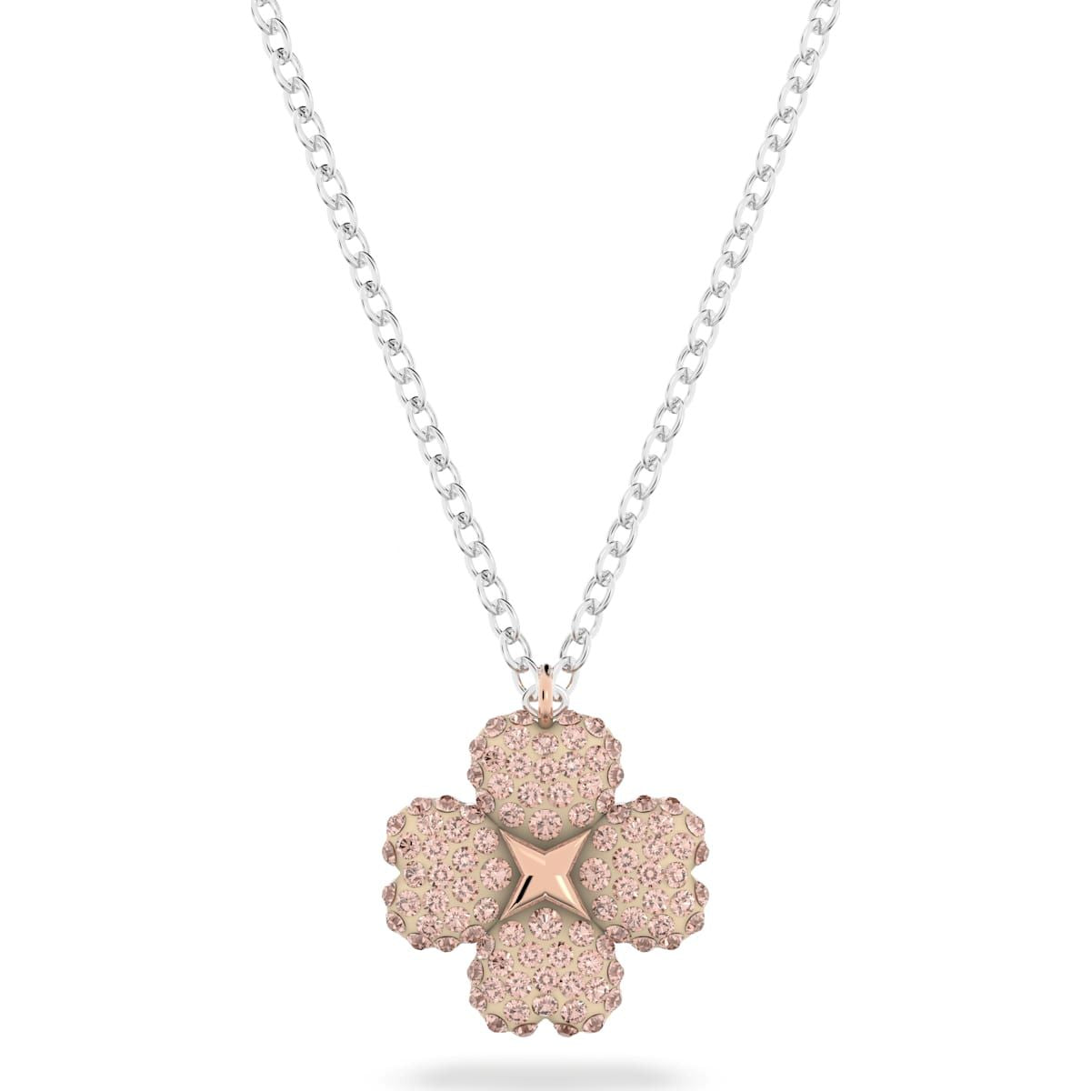 Swarovski Latisha Mixed Metal Pink Crystal Flower Pendant D