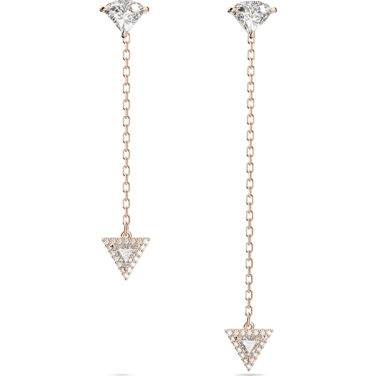 Swarovski Ortyx Rhodium Plated White Crystal Asymmetric Drop Earrings