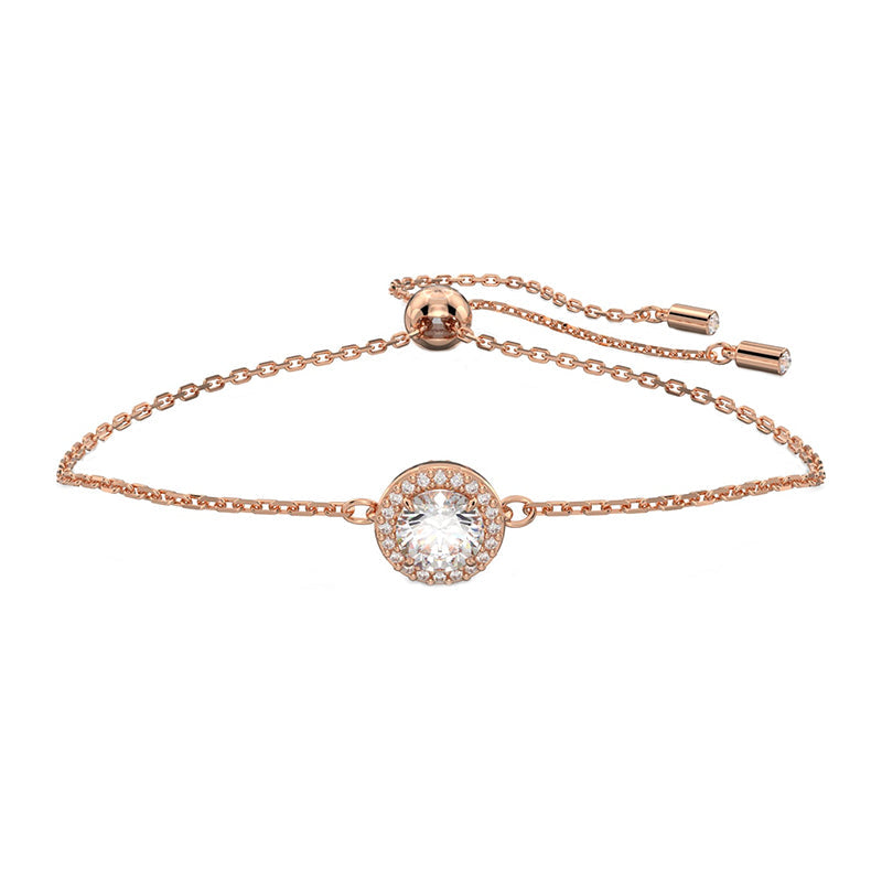 Swarovski Constella Rose Gold Tone Plated White Crystal Pave Bracelet