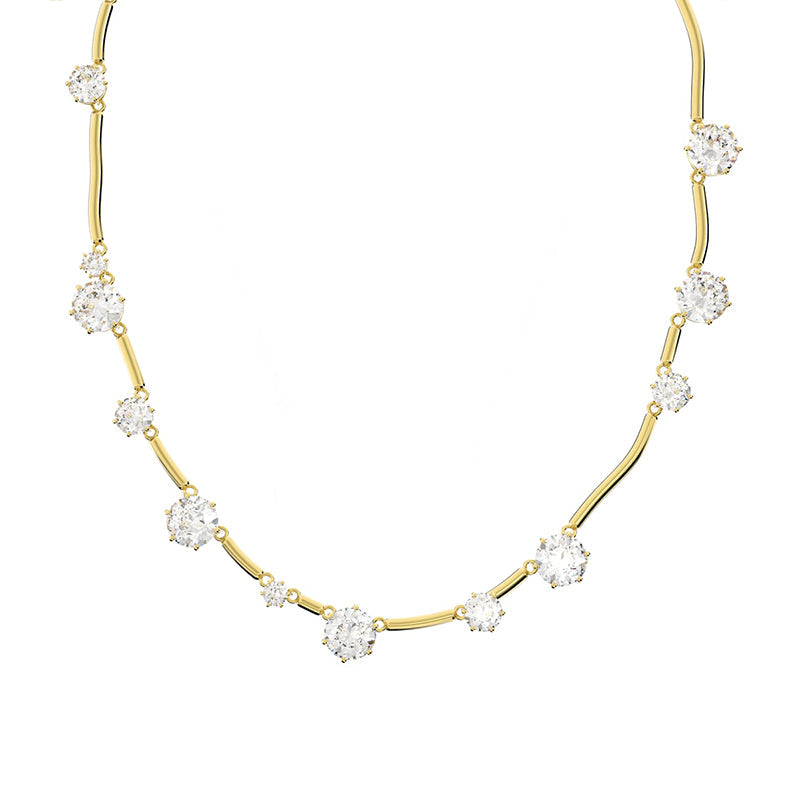 Swarovski Constella Rose Gold Tone Plated White Crystal Necklace