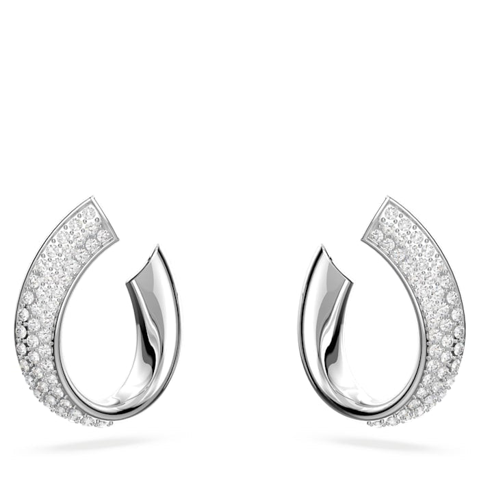 Swarovski Exist Rhodium Plated White Crystal Small Hoop Earrings