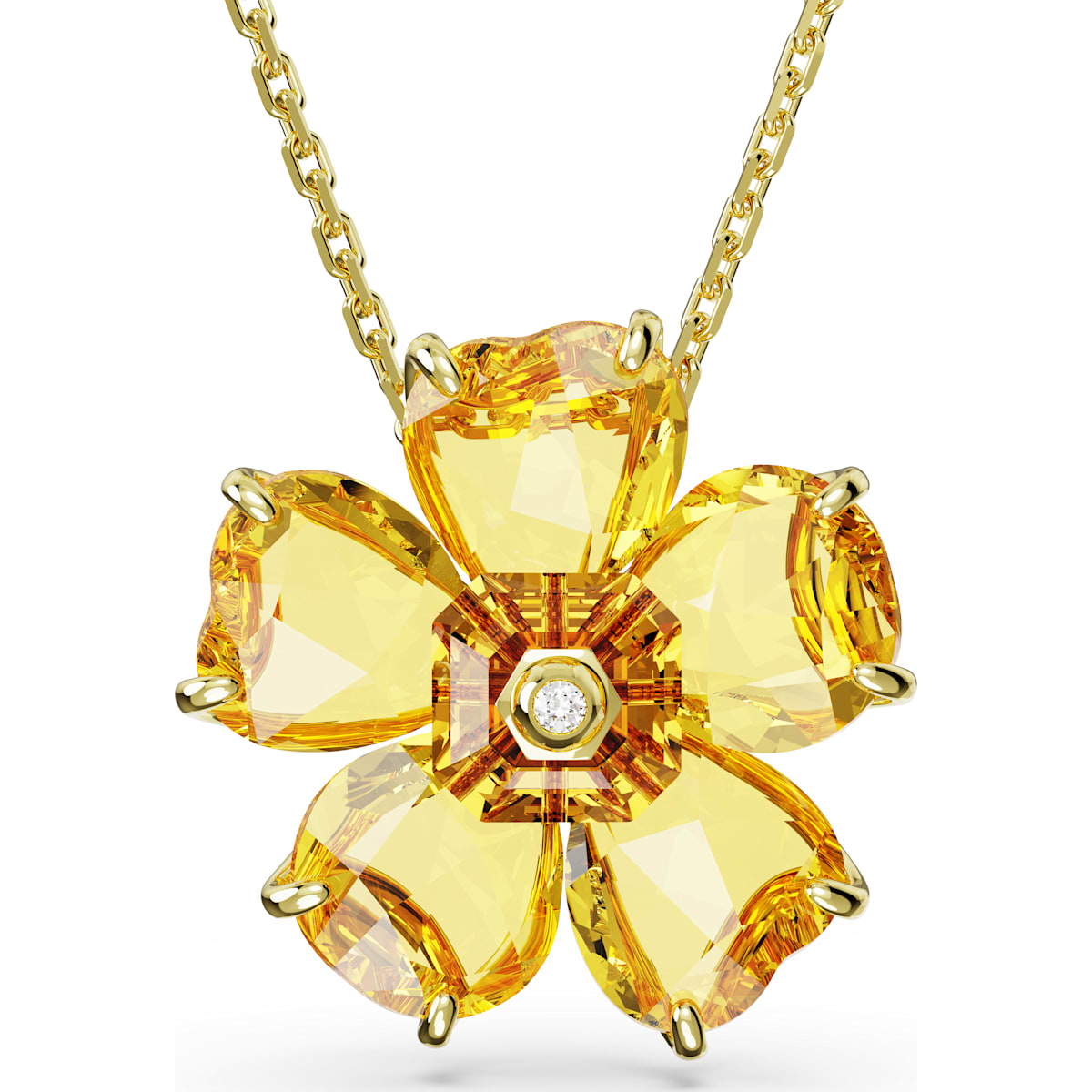 Swarovski Florere Gold Tone Plated Yellow Crystal Necklace