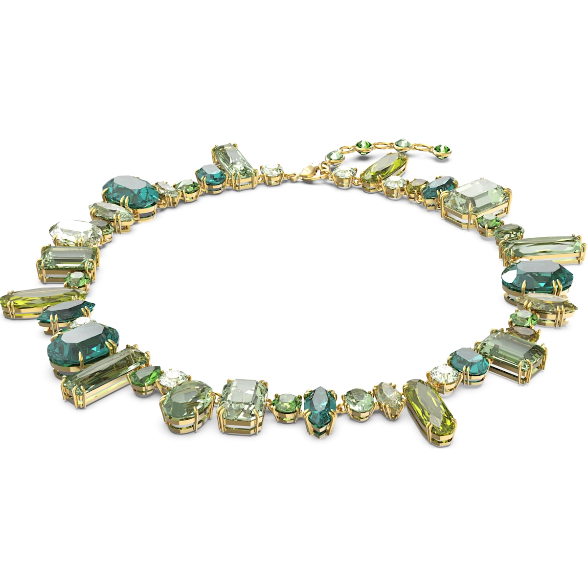 Swarovski Gema Gold Tone Plated Green Crystal Necklace