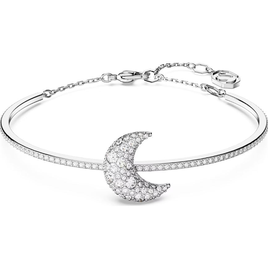 Swarovski Luna Rhodium Plated White Crystal Moon Bracelet