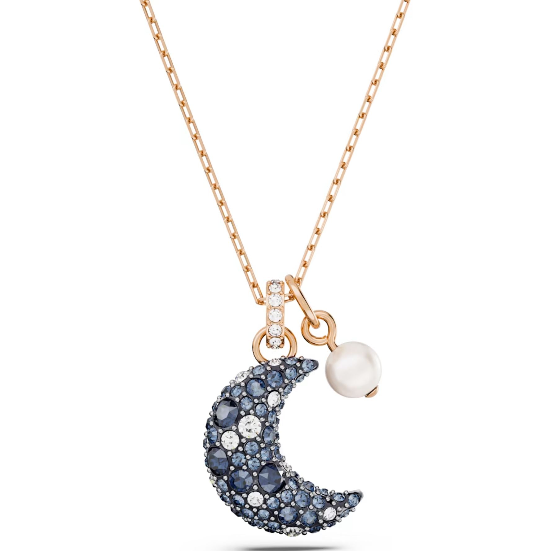 Swarovski Luna Rose Gold Tone Plated Moon Necklace