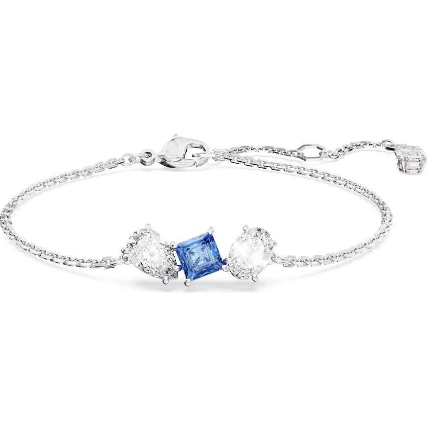 Swarovski Mesmera Rhodium Plated Mixed Cut Blue Crystal Bracelet