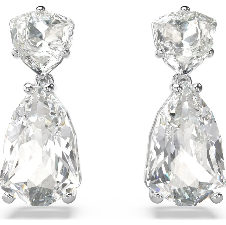 Swarovski Mesmera Rhodium Plated Mixed Cut White Crystal Earrings