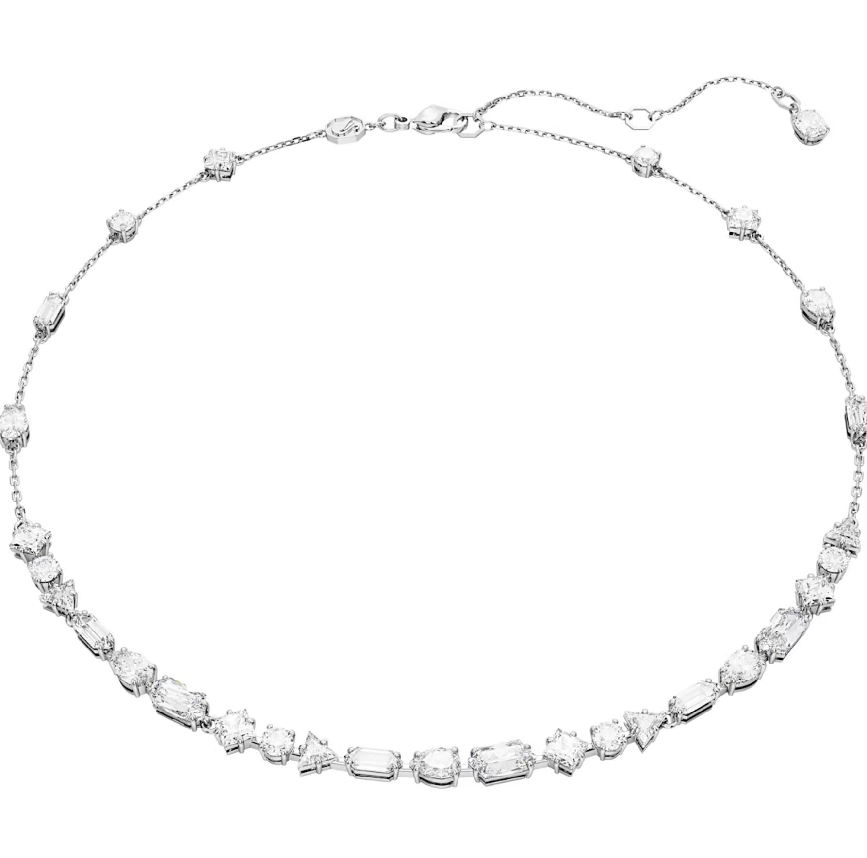 Swarovski Mesmera Rhodium Plated Mixed Cut White Crystal Necklace