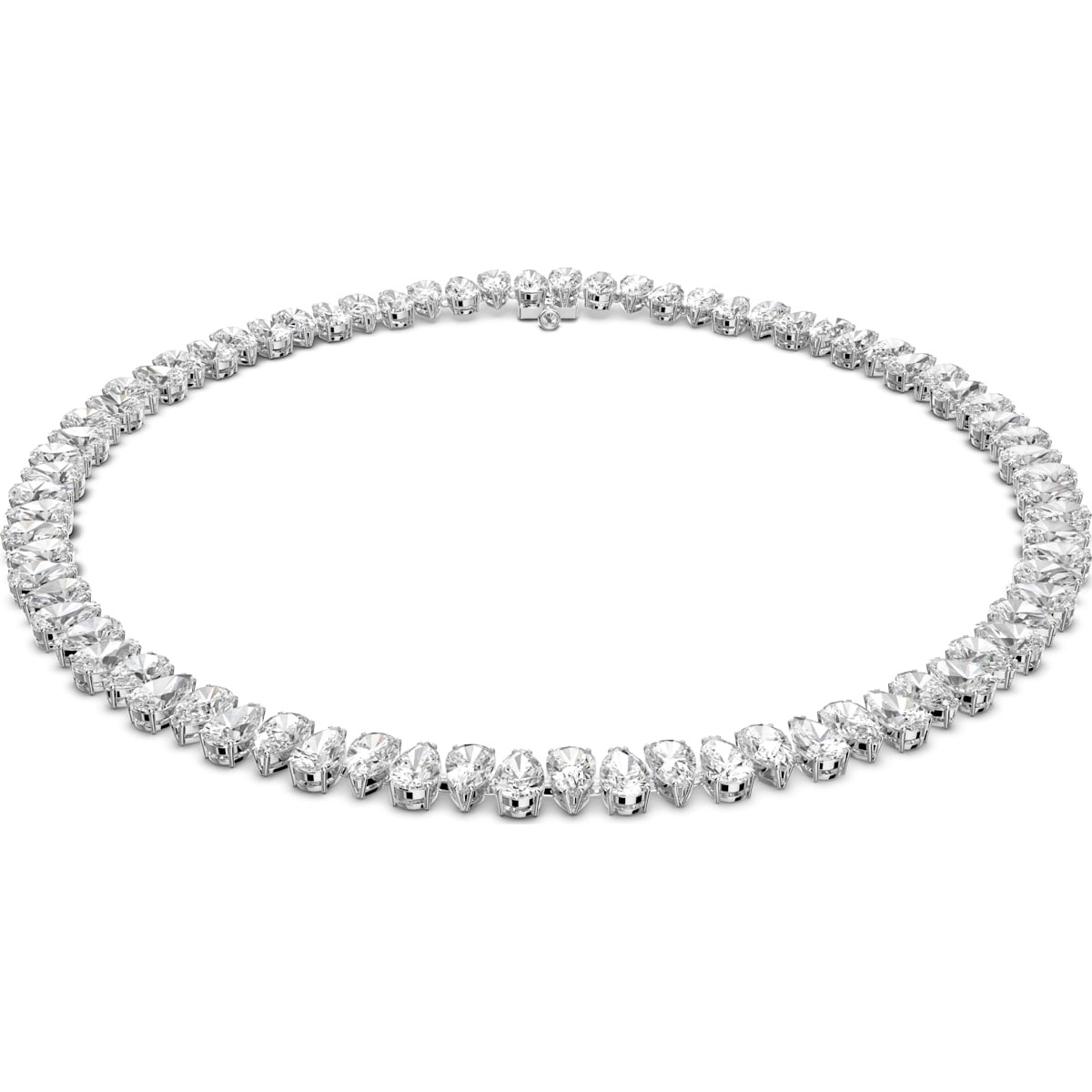 Swarovski Millenia Rhodium Plated White Crystal Pear Cut Necklace