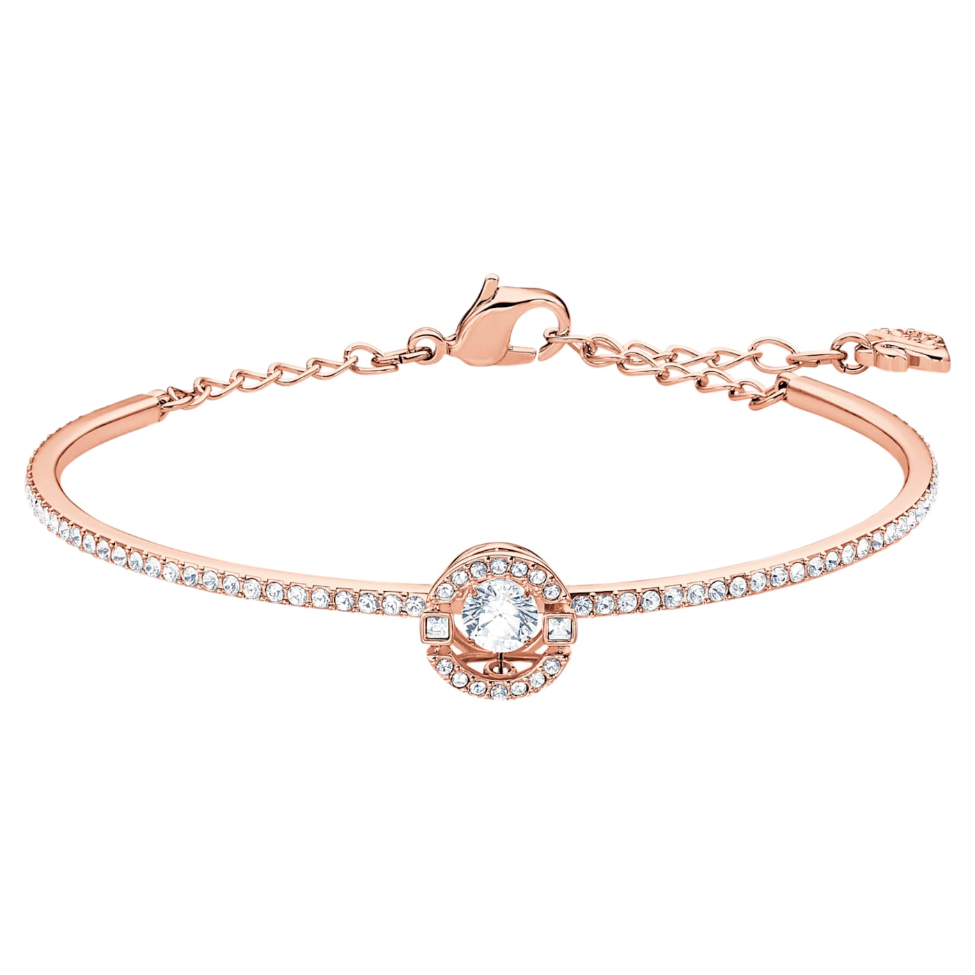 Swarovski Sparkling Dance Rose Gold Tone White Crystal Bangle