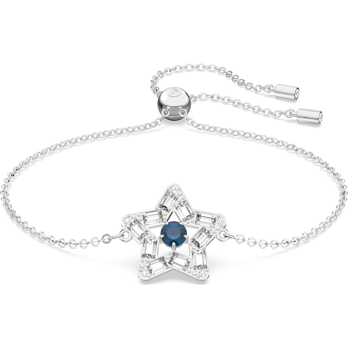 Swarovski Stella Rhodium Plated White Crystal Star Adjustable Bracelet