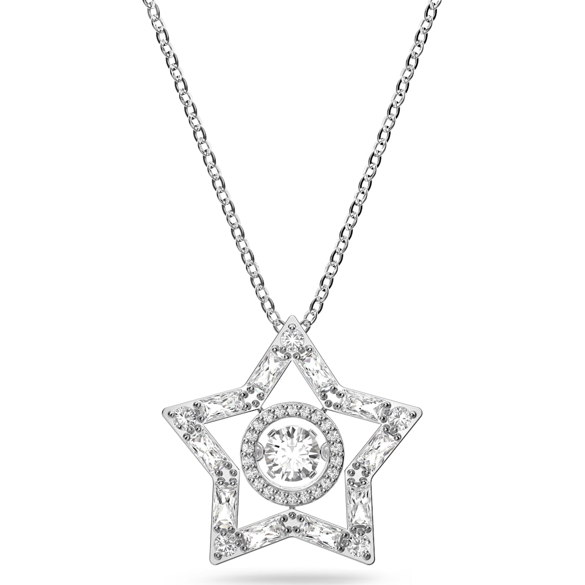 Swarovski Stella Rhodium Plated White Crystal Star Pendant