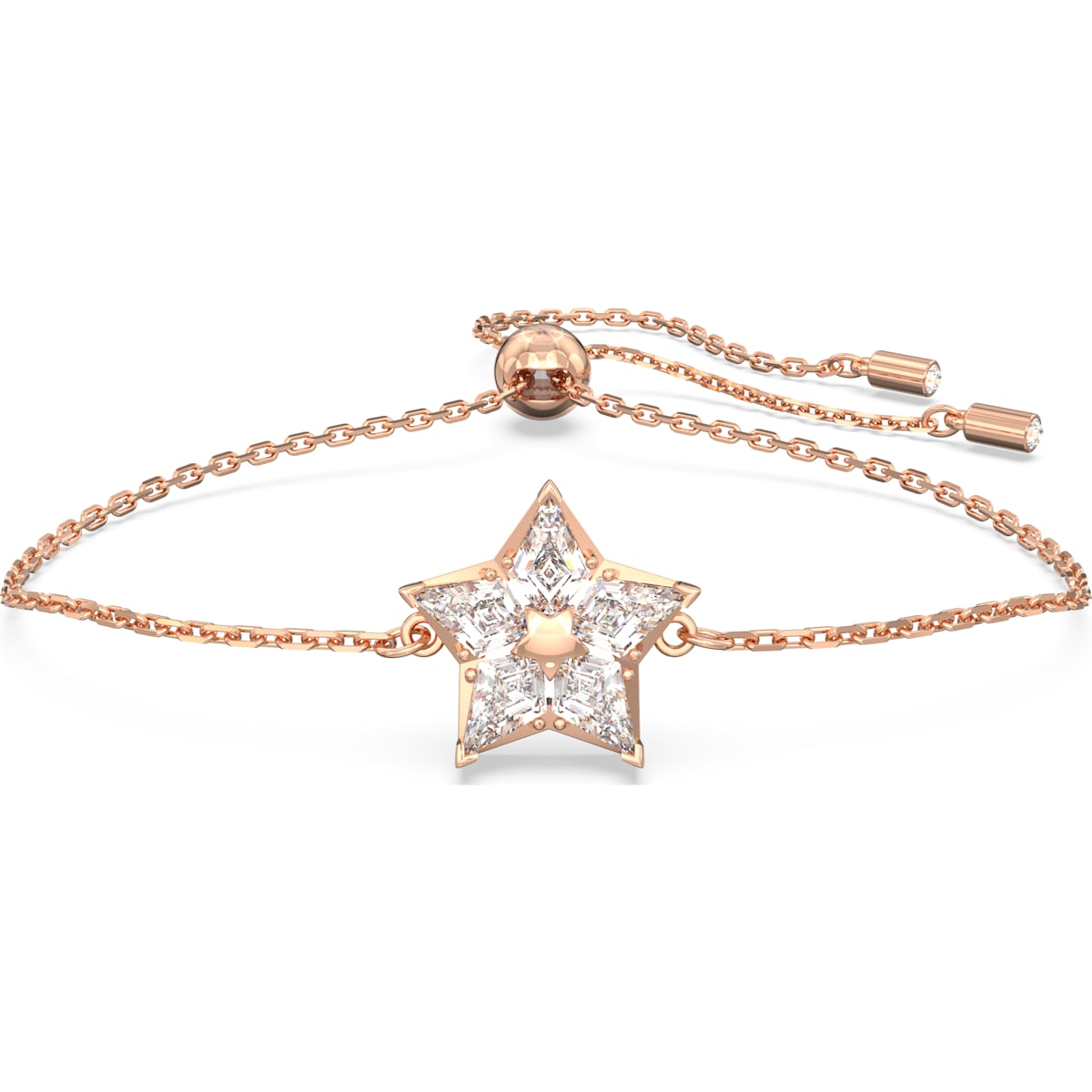 Swarovski Stella Rose Gold Tone Plated White Crystal Kite Cut Star Bracelet