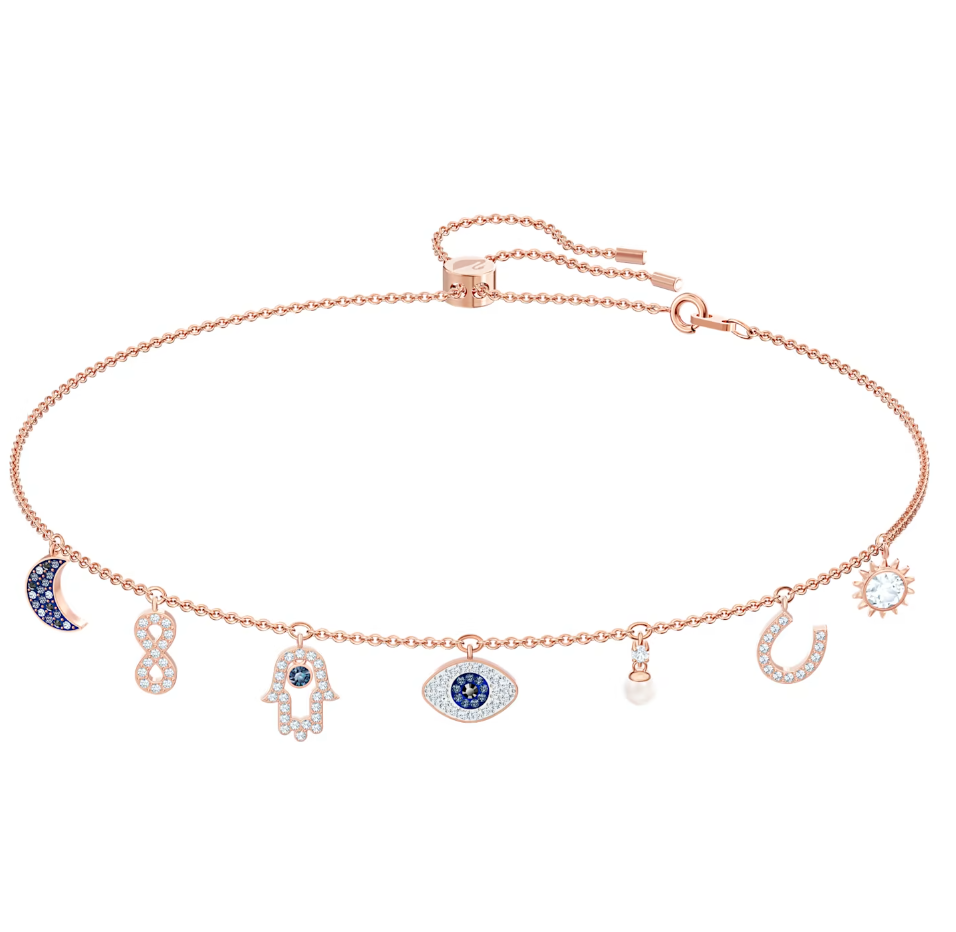 Swarovski Symbolic Rose Gold Tone Plated Symbols Necklace