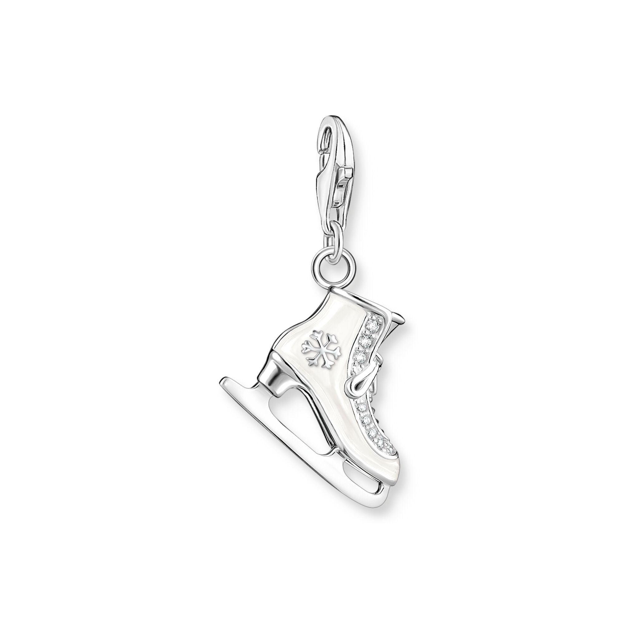 Thomas Sabo Charm Club Sterling Silver Ice Skate White Stones Charm