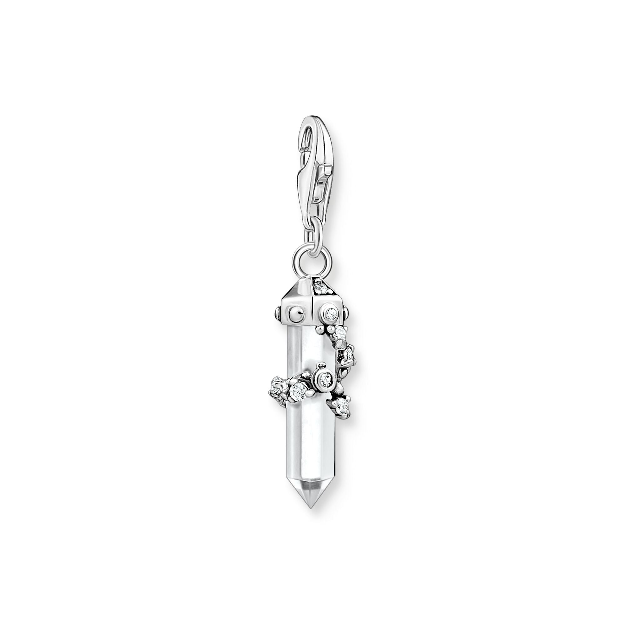 Thomas Sabo Charm Club Sterling Silver Milky Quartz White Stones Charm