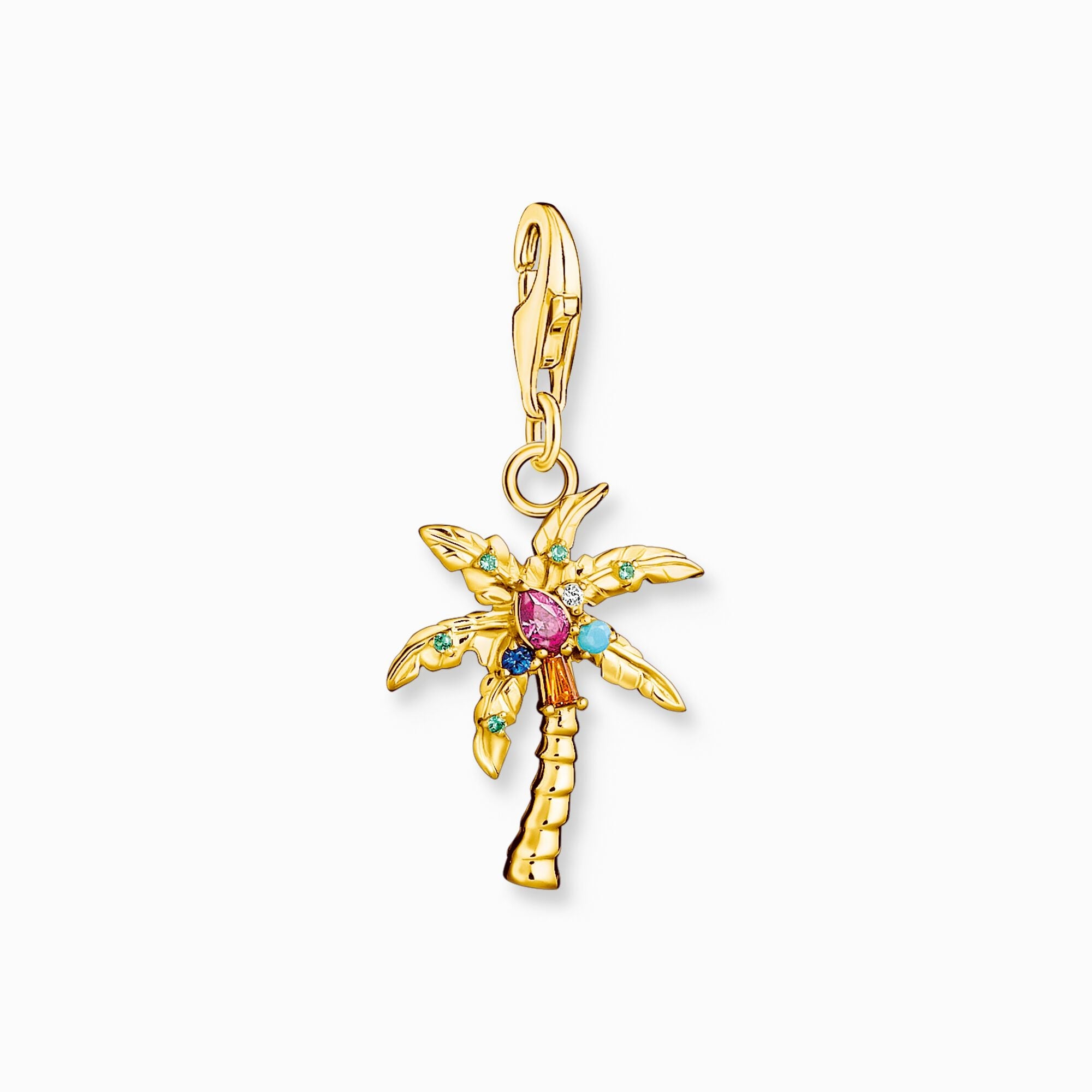 Thomas Sabo Charm Club Gold Plated Sterling Silver Palm Tree Charm