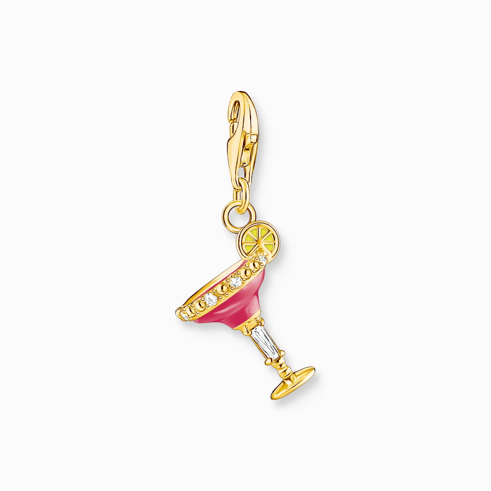 Thomas Sabo Charm Club Gold Plated Sterling Silver Red Cocktail Charm