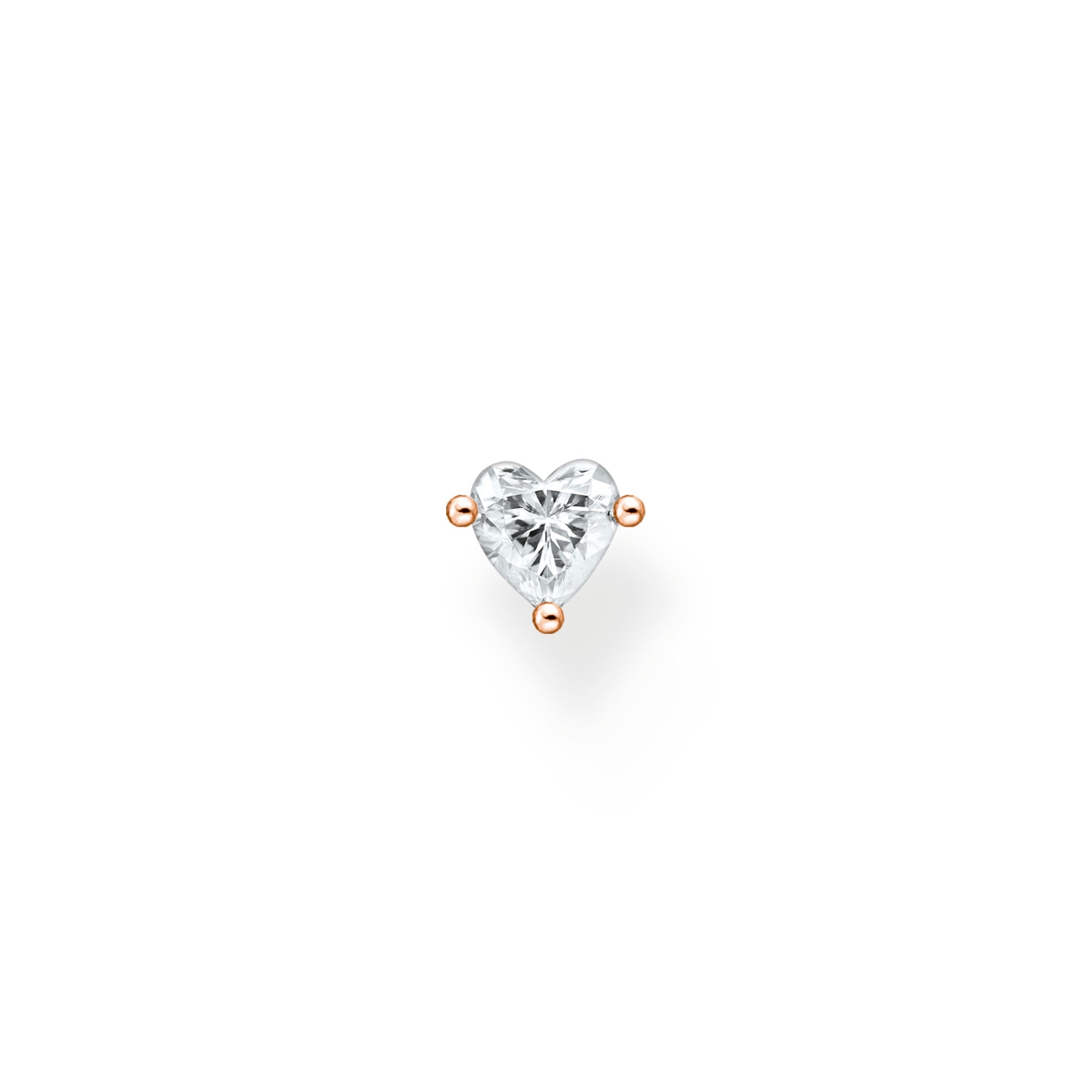 Thomas Sabo Charm Club Rose Gold Plated Sterling Silver Heart Ear Studs