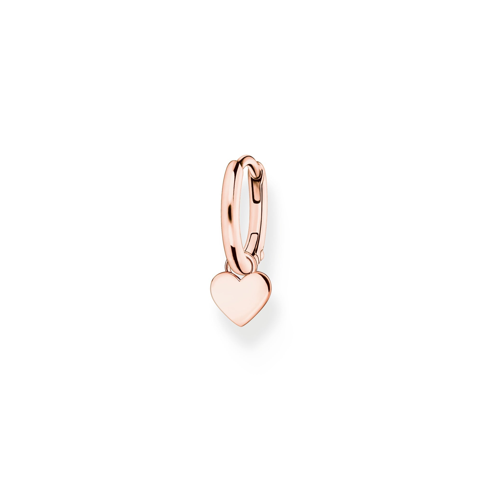 Thomas Sabo Charm Club Rose Gold Plated Sterling Silver Heart Hoop Earring