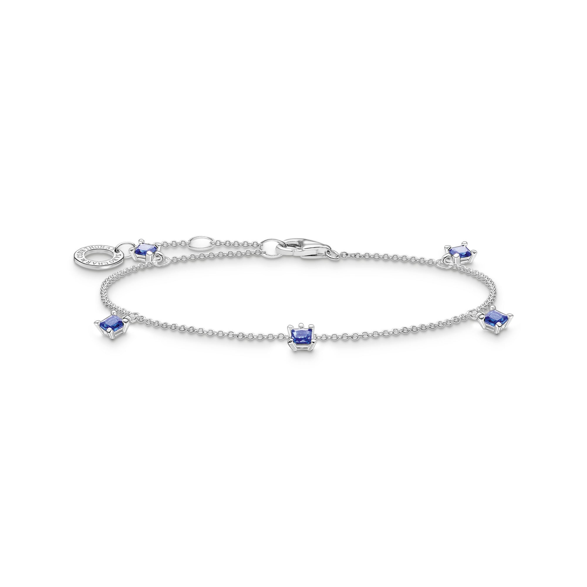 Thomas Sabo Charm Club Sterling Silver Blue Stones Bracelet