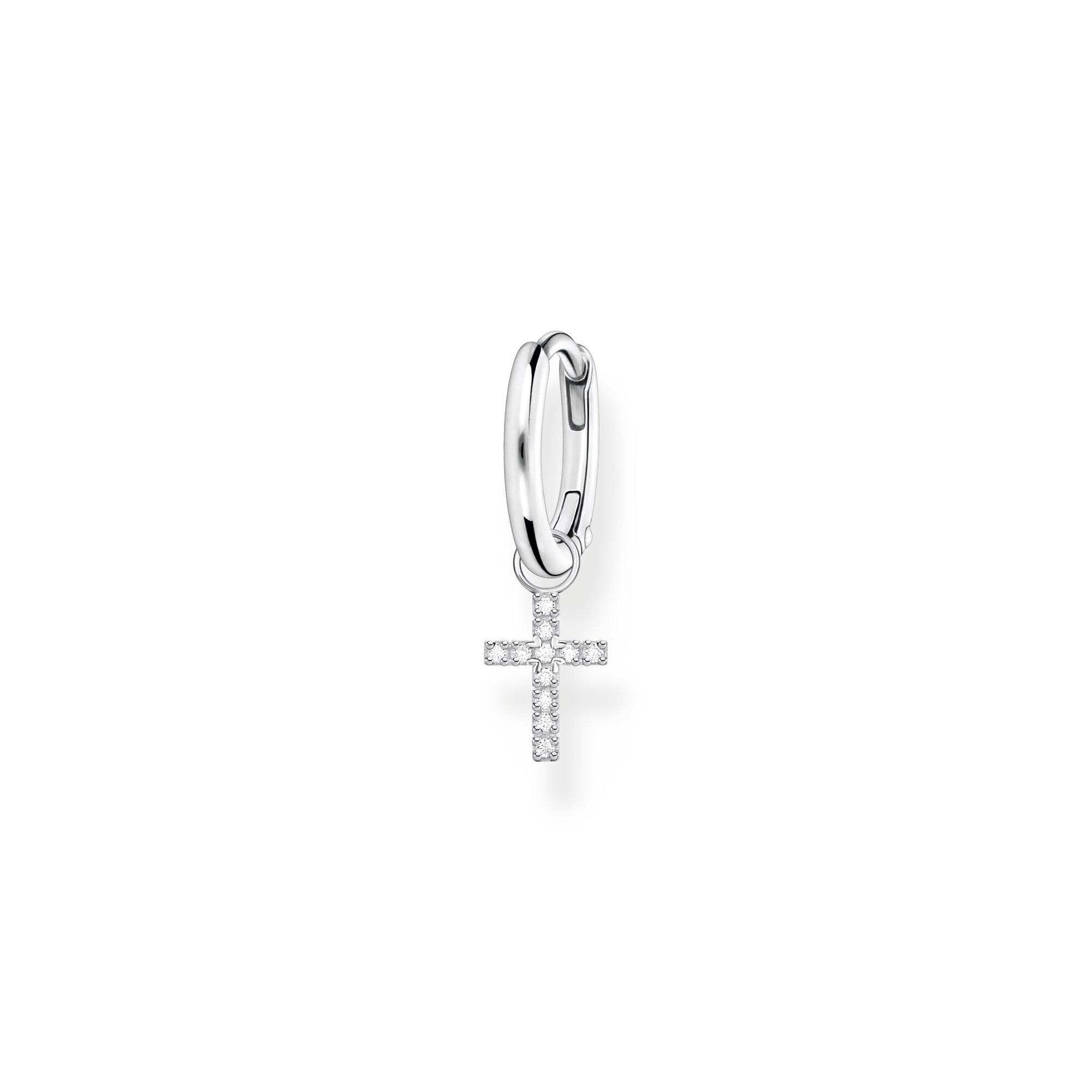 Thomas Sabo Charm Club Sterling Silver Cross Pendant Hoop Earring