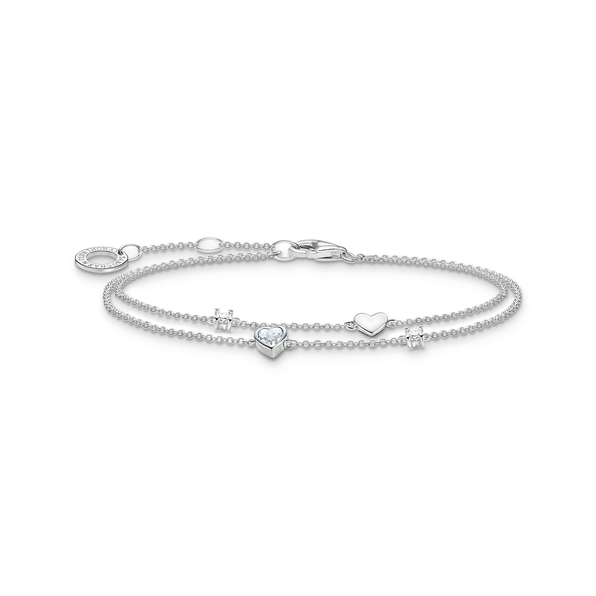 Thomas Sabo Charm Club Sterling Silver Hearts Bracelet