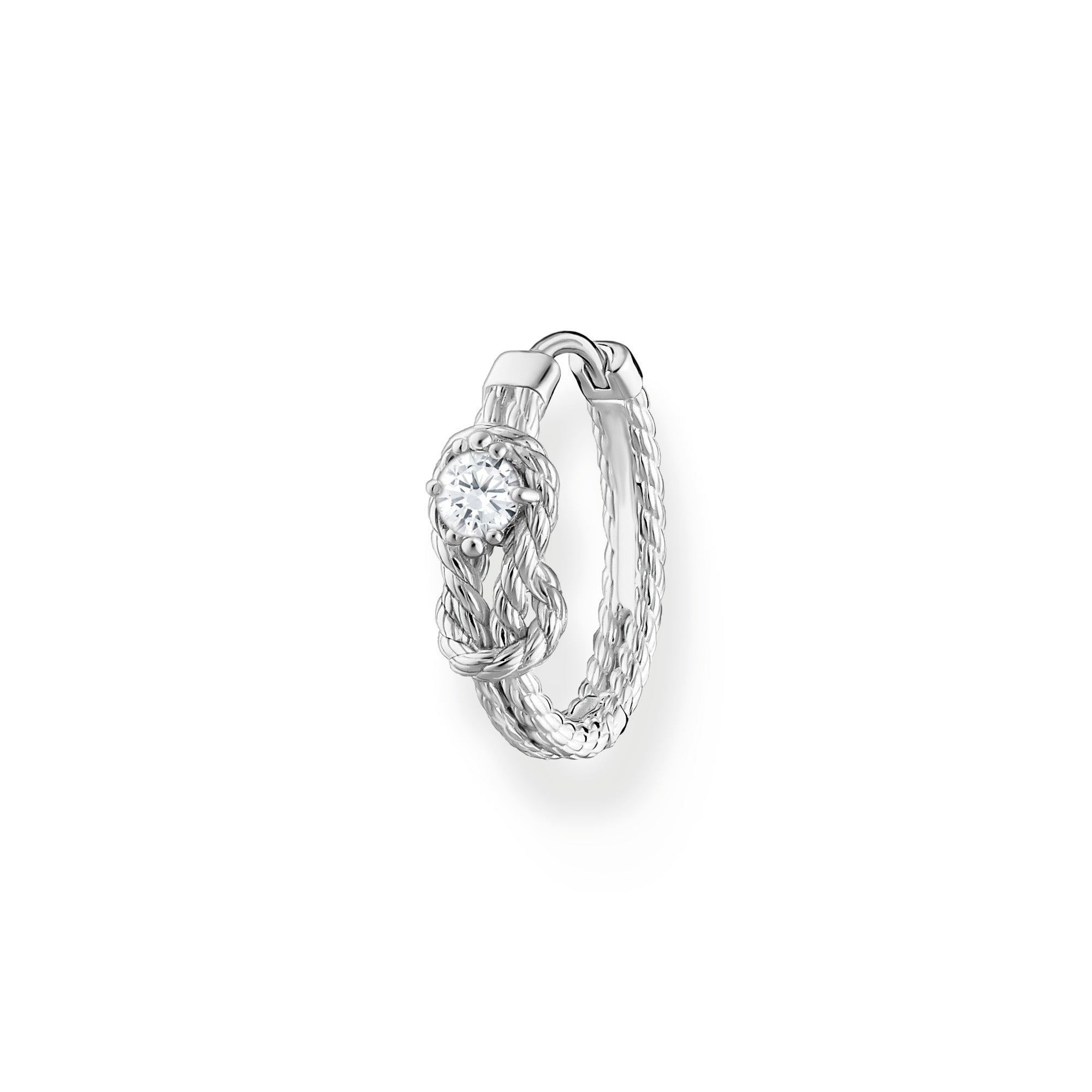 Thomas Sabo Charm Club Sterling Silver Rope Knot Hoop Earring