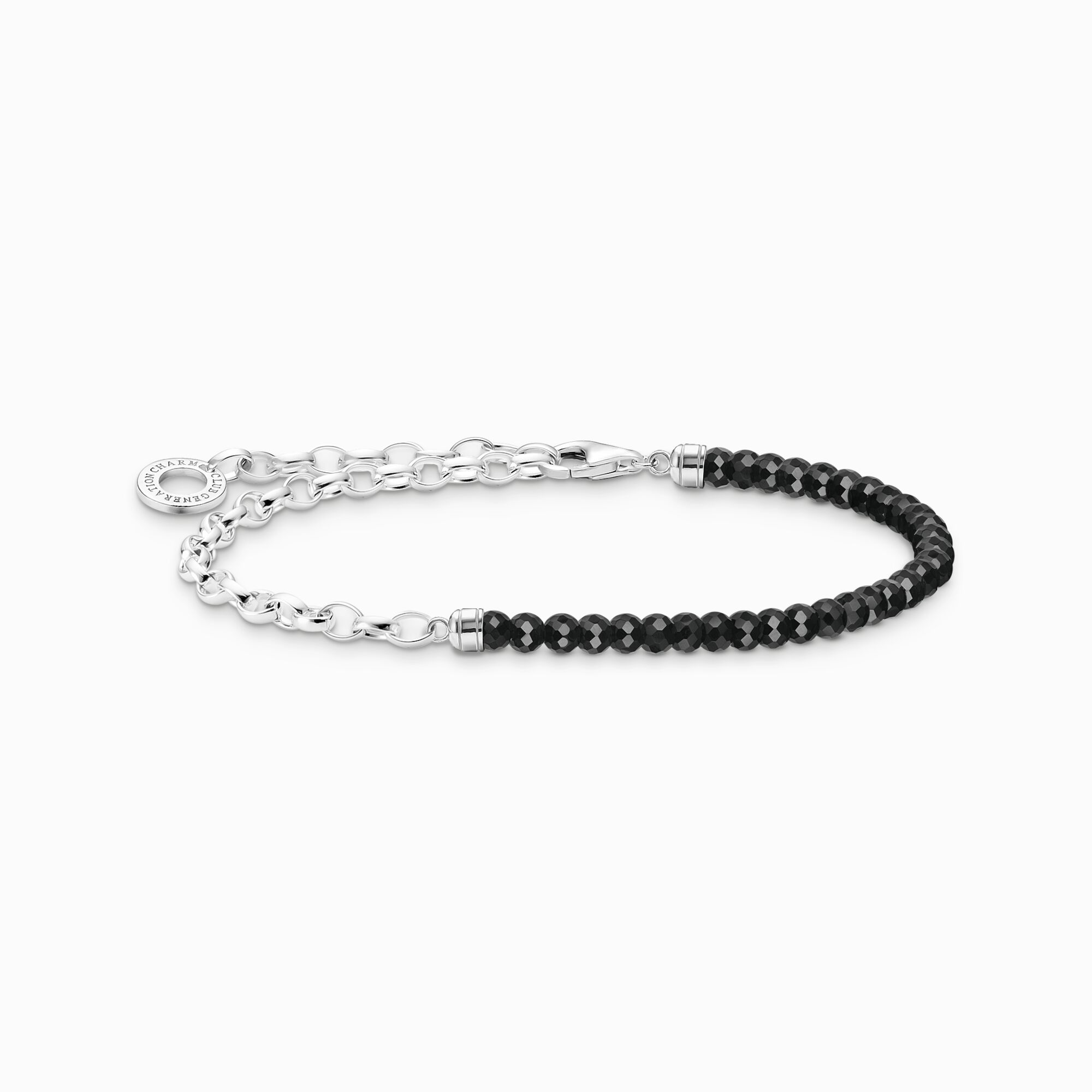 Thomas Sabo Charm Club Sterling Silver Black Onyx Chain Charm Bracelet