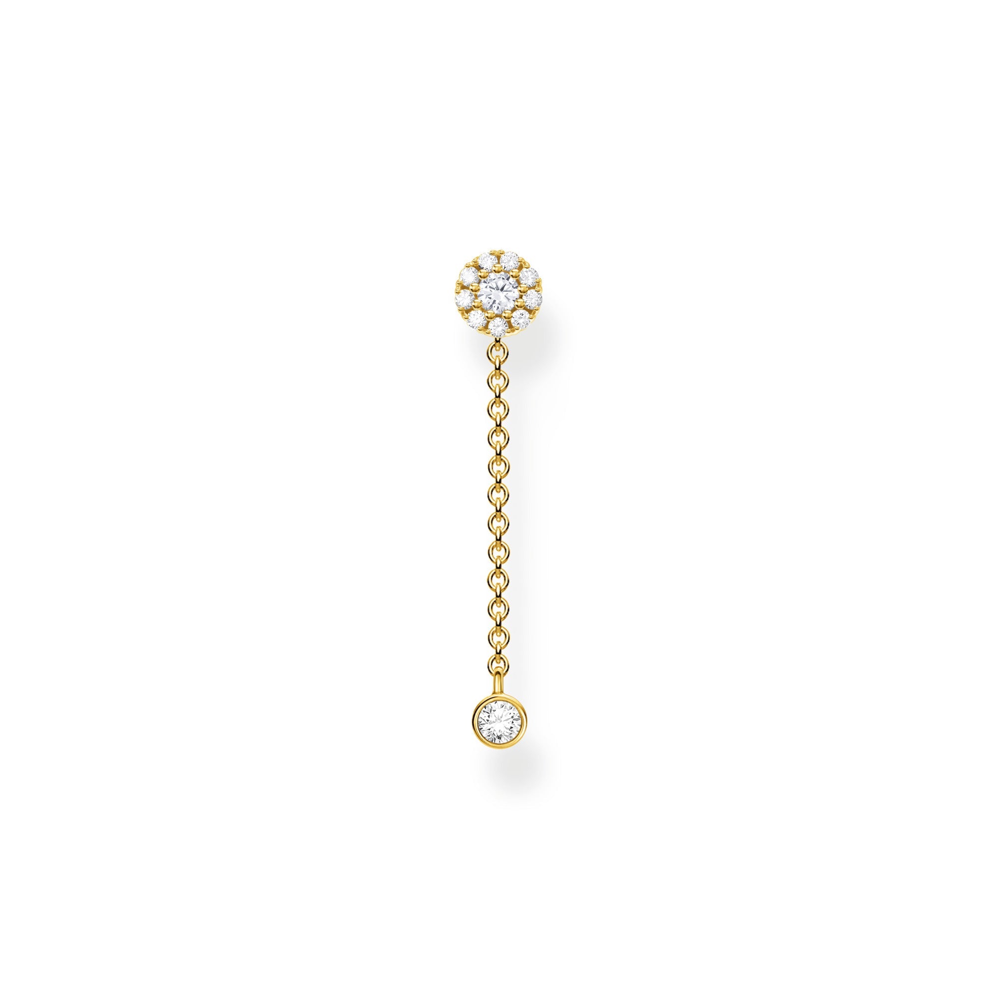 Thomas Sabo Charm Club Yellow Gold Plated Sterling Silver Pendant Stone Long Earring
