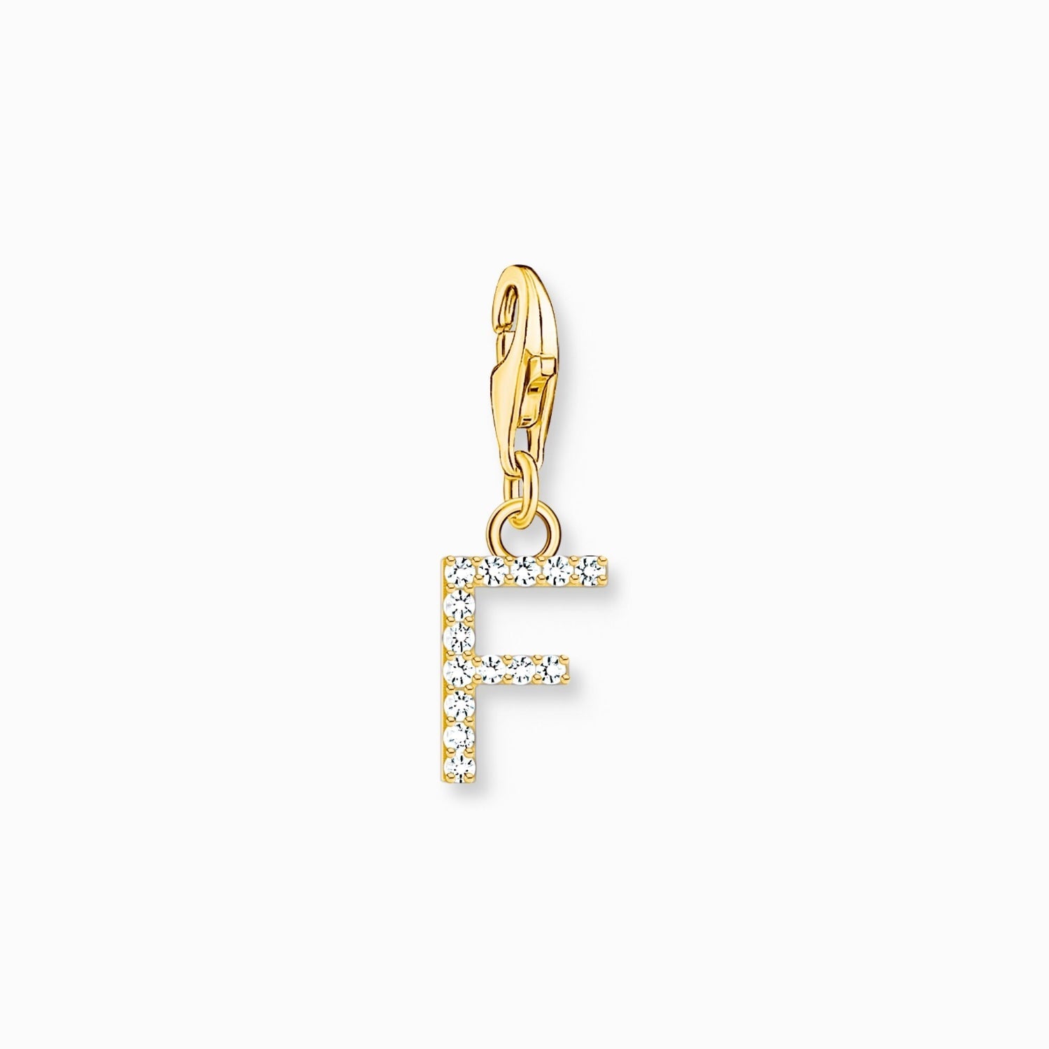 Thomas Sabo Charmista Gold Plated Sterling Silver Letter F Charm Pendant