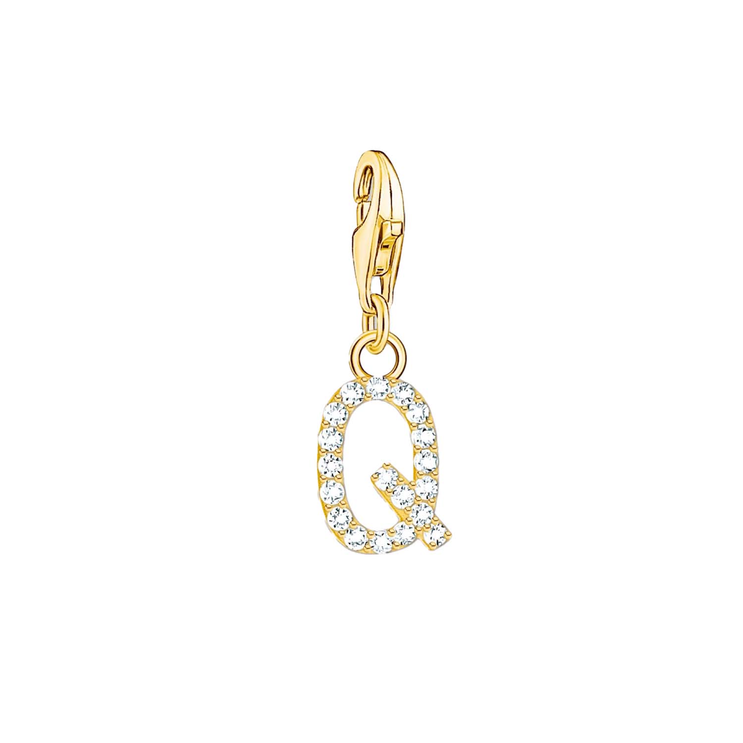 Thomas Sabo Charmista Gold Plated Sterling Silver Letter Q Charm Pendant