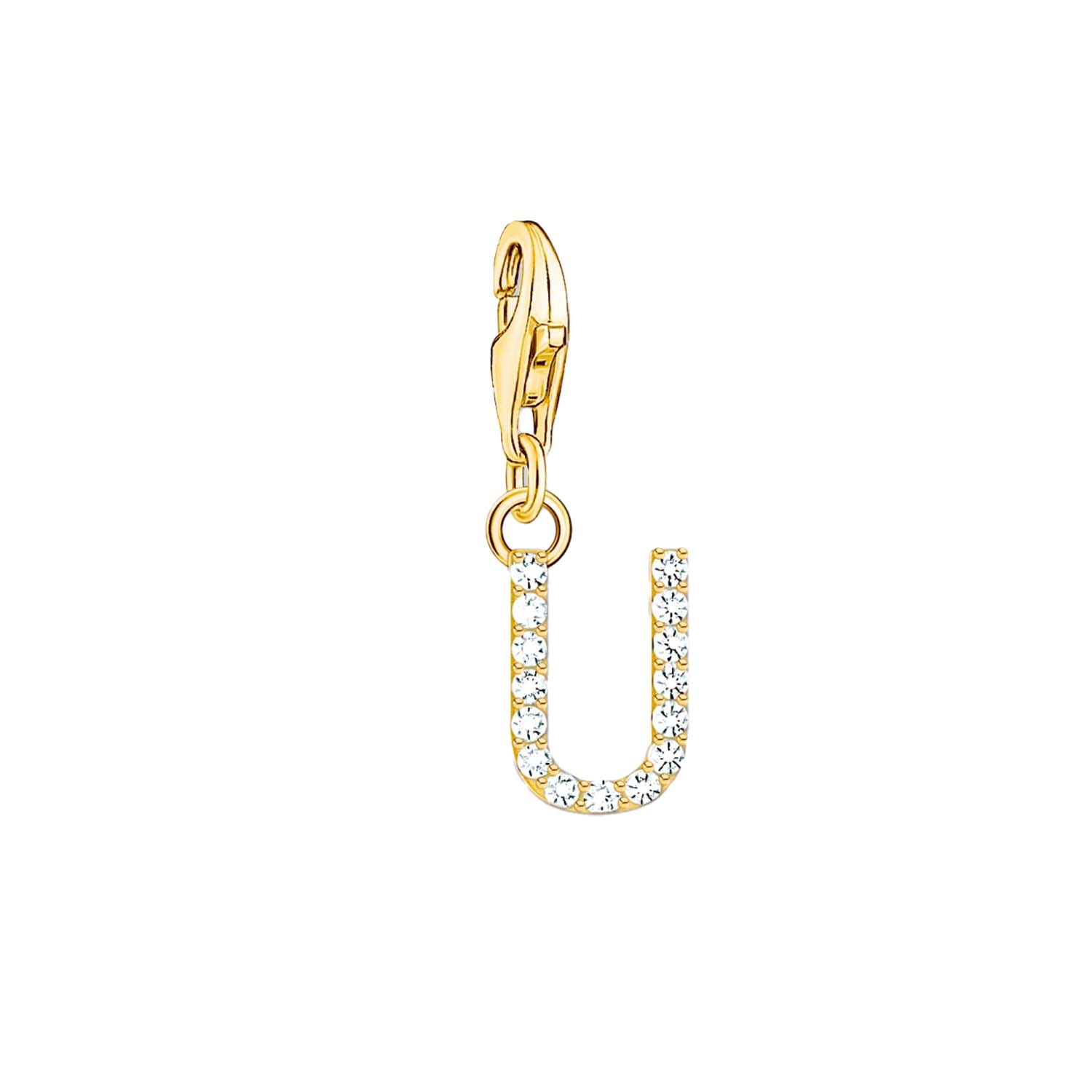 Thomas Sabo Charmista Gold Plated Sterling Silver Letter U Charm Pendant