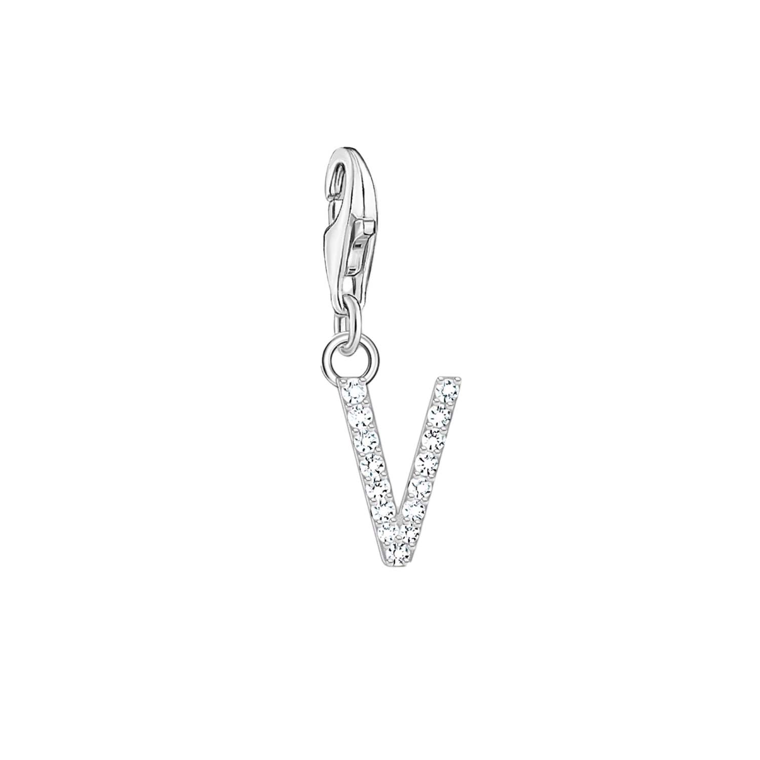 Thomas Sabo Charmista Sterling Silver Letter V Charm Pendant