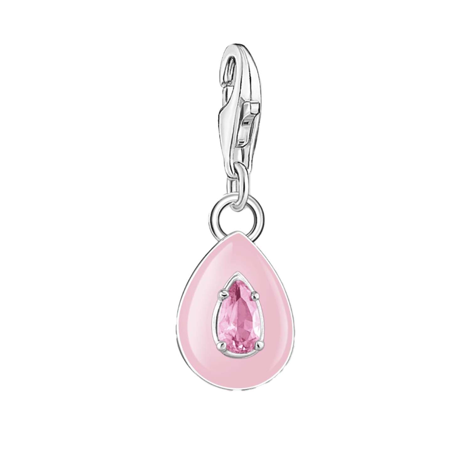 Thomas Sabo Charmista Sterling Silver Pink Drop Charm Pendant