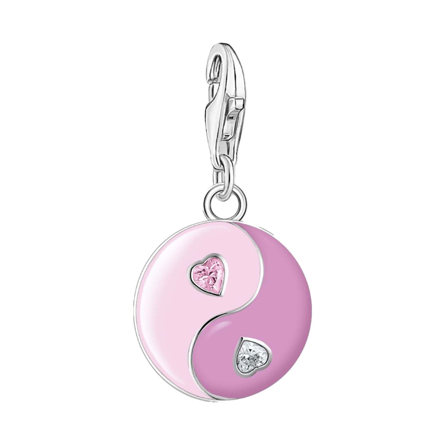 Thomas Sabo Charmista Sterling Silver Pink Yin & Yan Charm Pendant