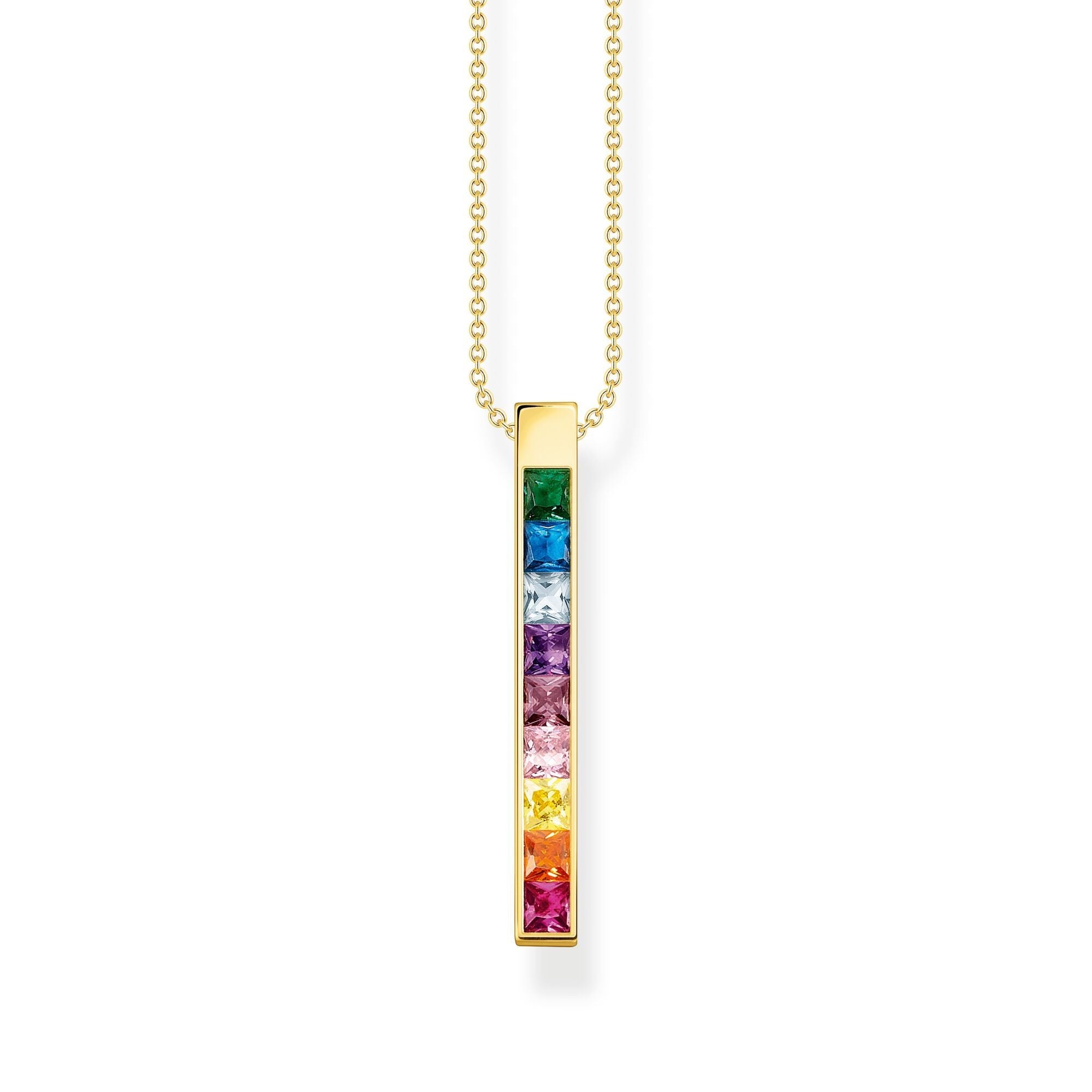 Thomas Sabo Gold Plated Sterling Silver Colourful Stone Necklace