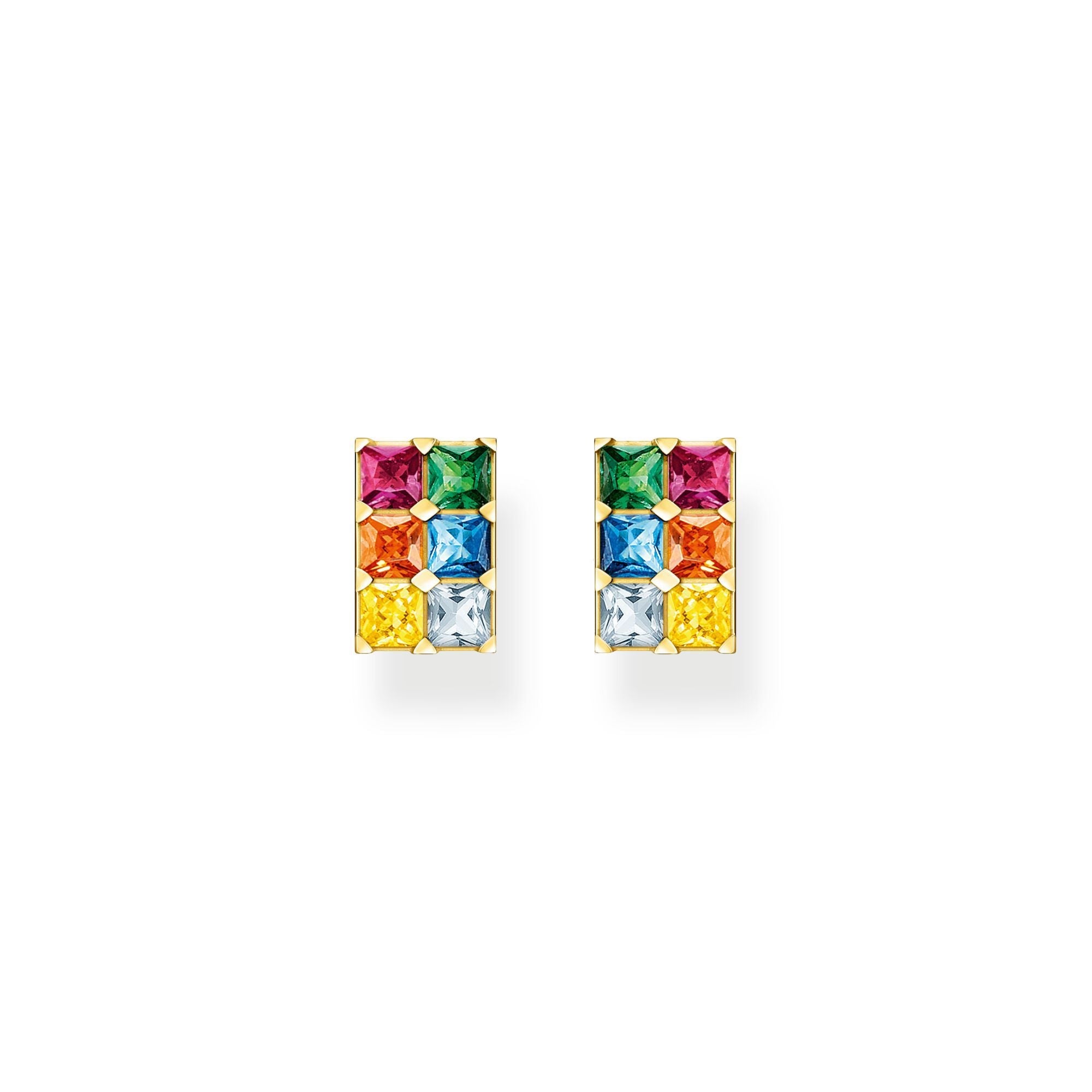 Thomas Sabo Gold Plated Sterling Silver Colourful Stone Stud Earrings