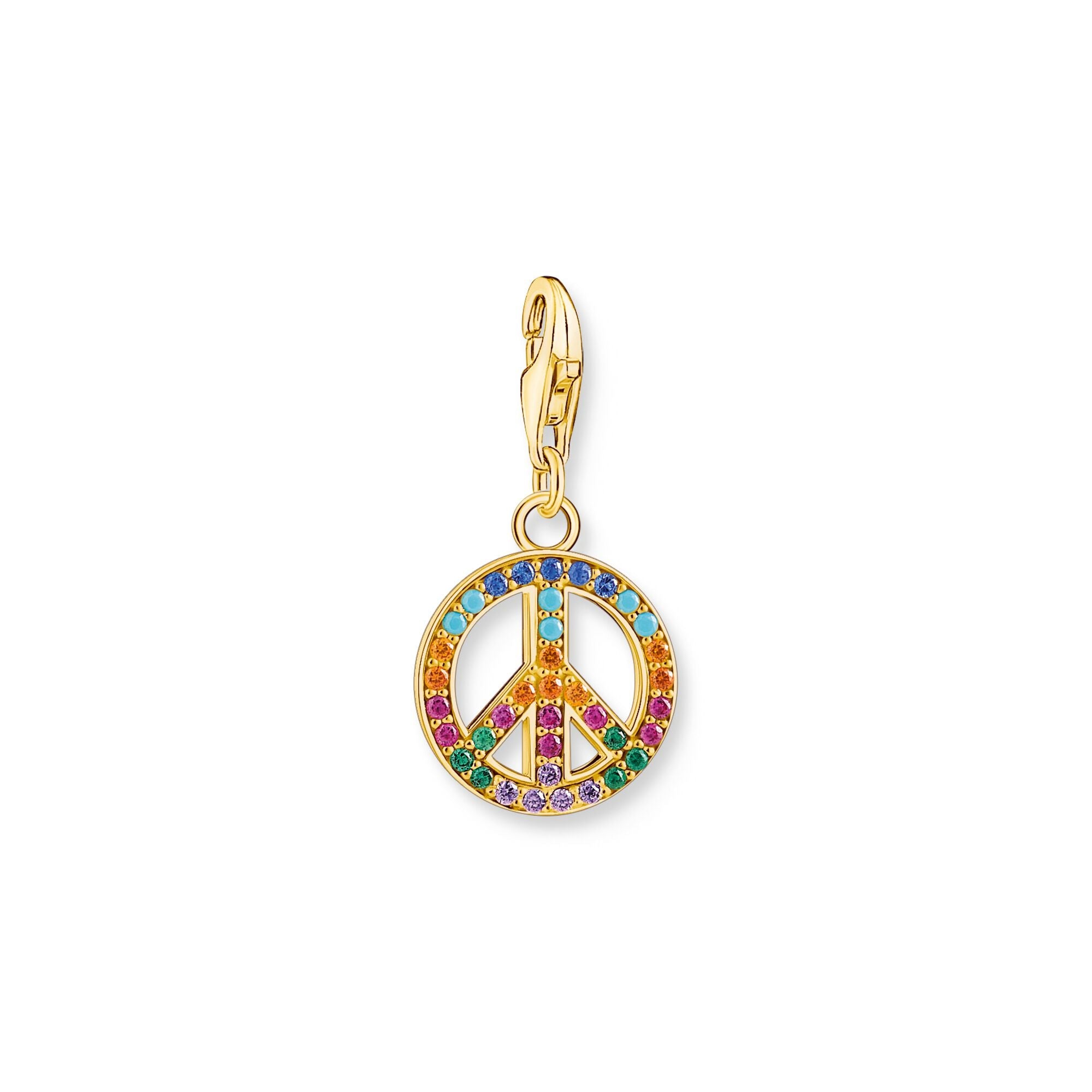 Thomas Sabo Gold Plated Sterling Silver Colourful Peace Charm