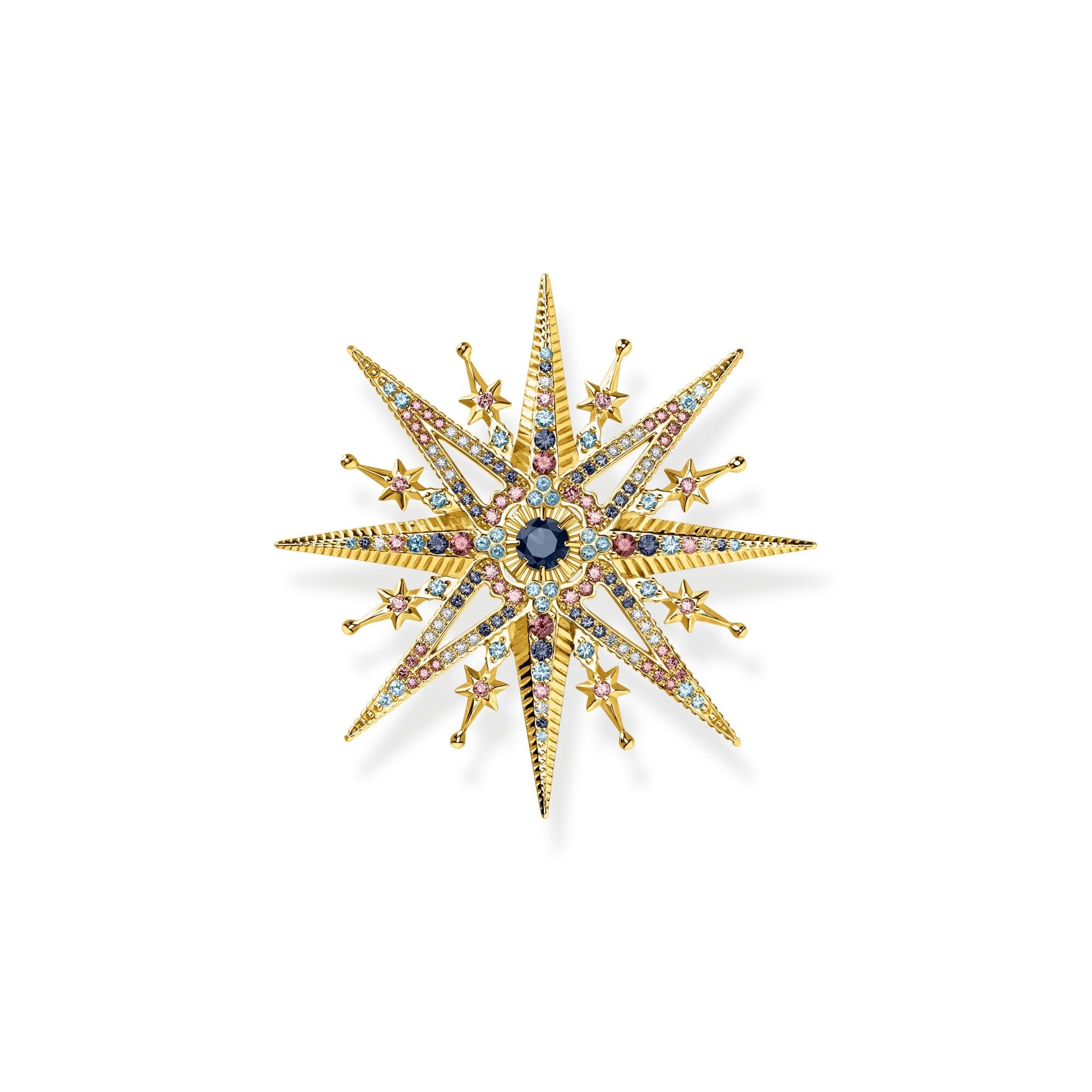 Thomas Sabo Gold Plated Sterling Silver Colourful Star Brooch