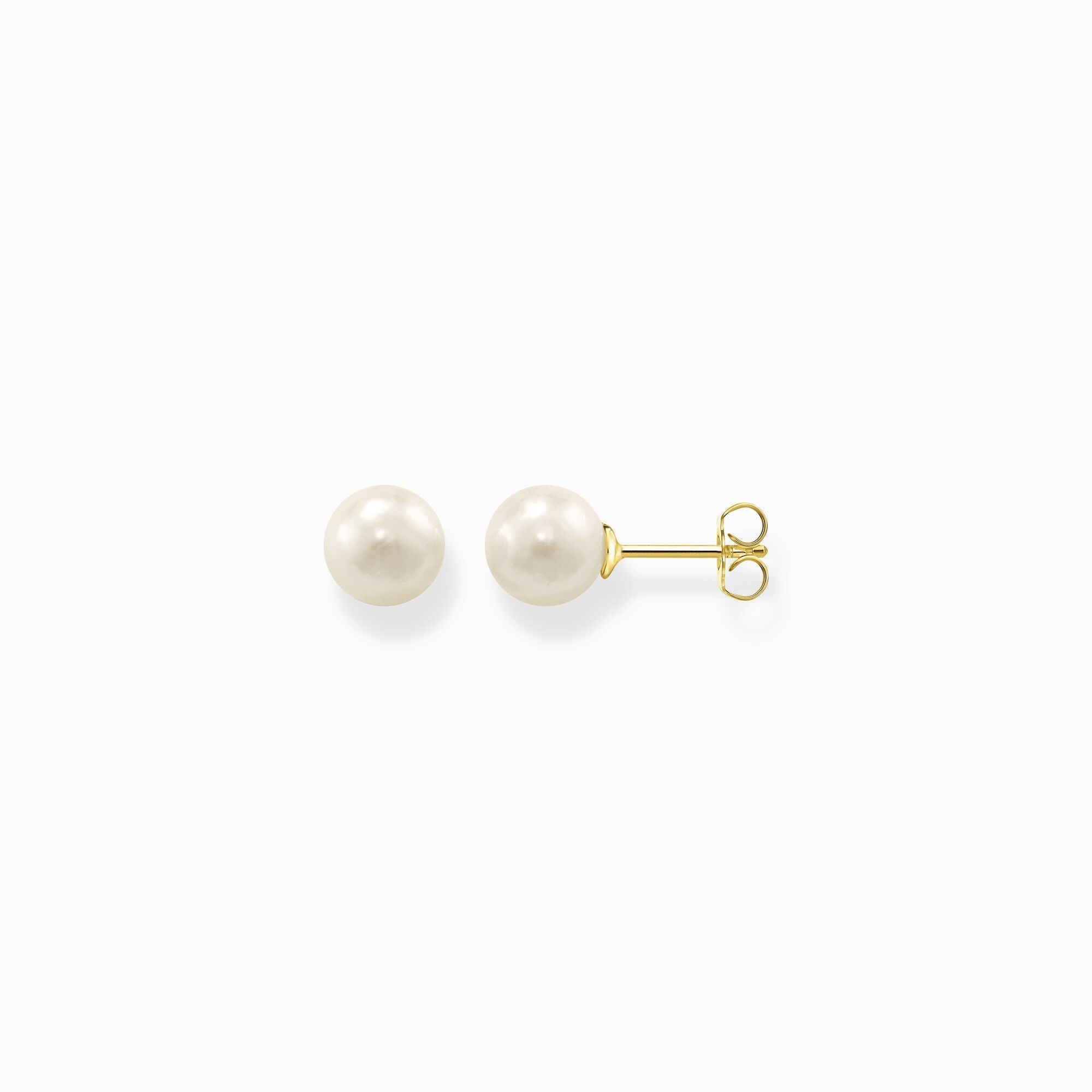 Thomas Sabo Gold Plated Sterling Silver Pearl Stud Earrings