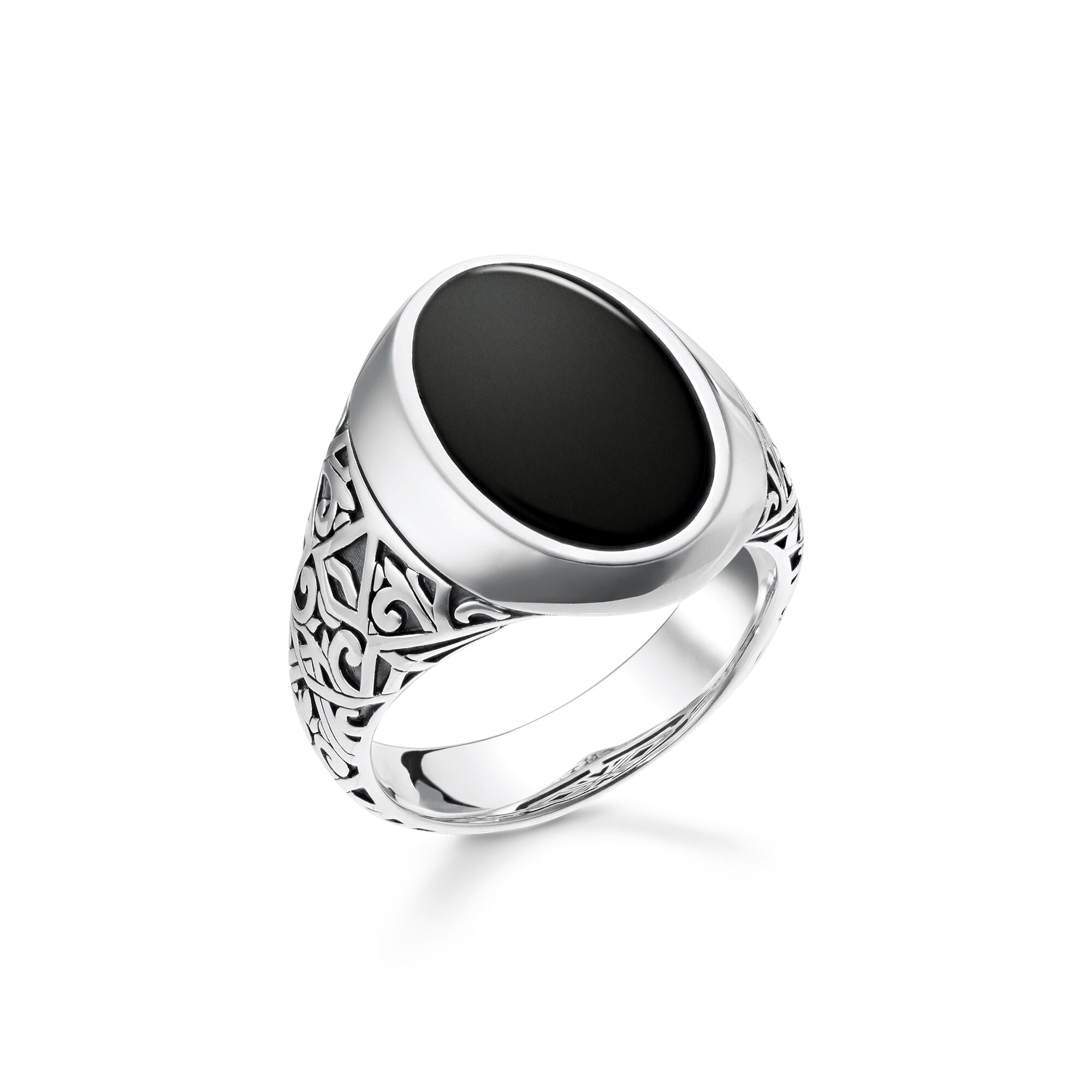 Thomas Sabo Rebel At Heart Sterling Silver Black Onyx Signet Ring