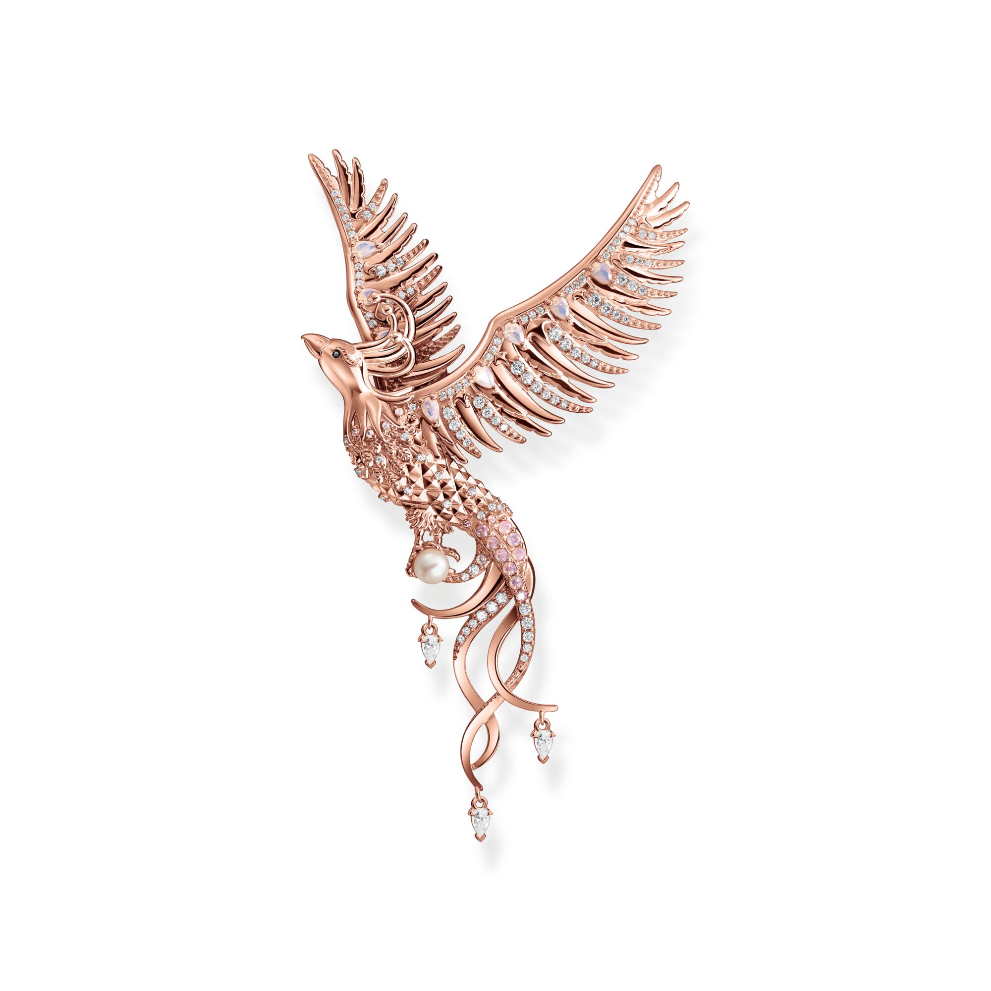 Thomas Sabo Rose Gold Plated Sterling Silver Phoenix Pink Stones Pendant