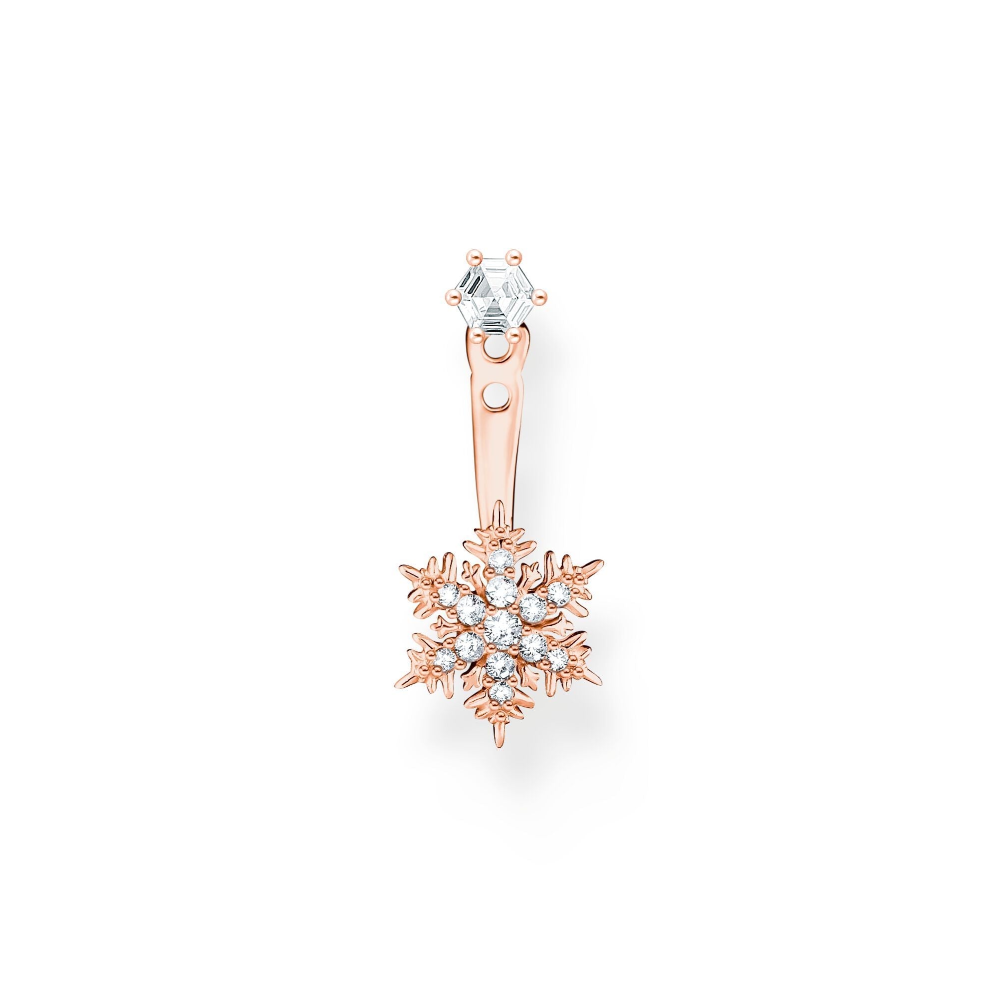 Thomas Sabo Rose Gold Plated Sterling Silver Snowflake Single Stud Earring