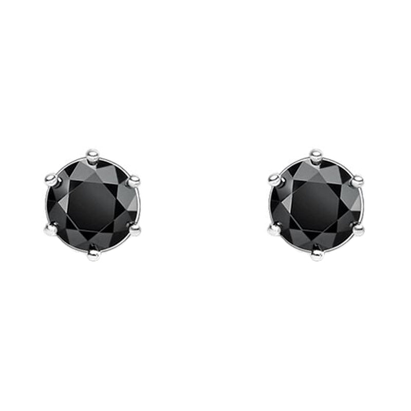 Thomas Sabo Sterling Silver Black CZ Round Stud Earrings