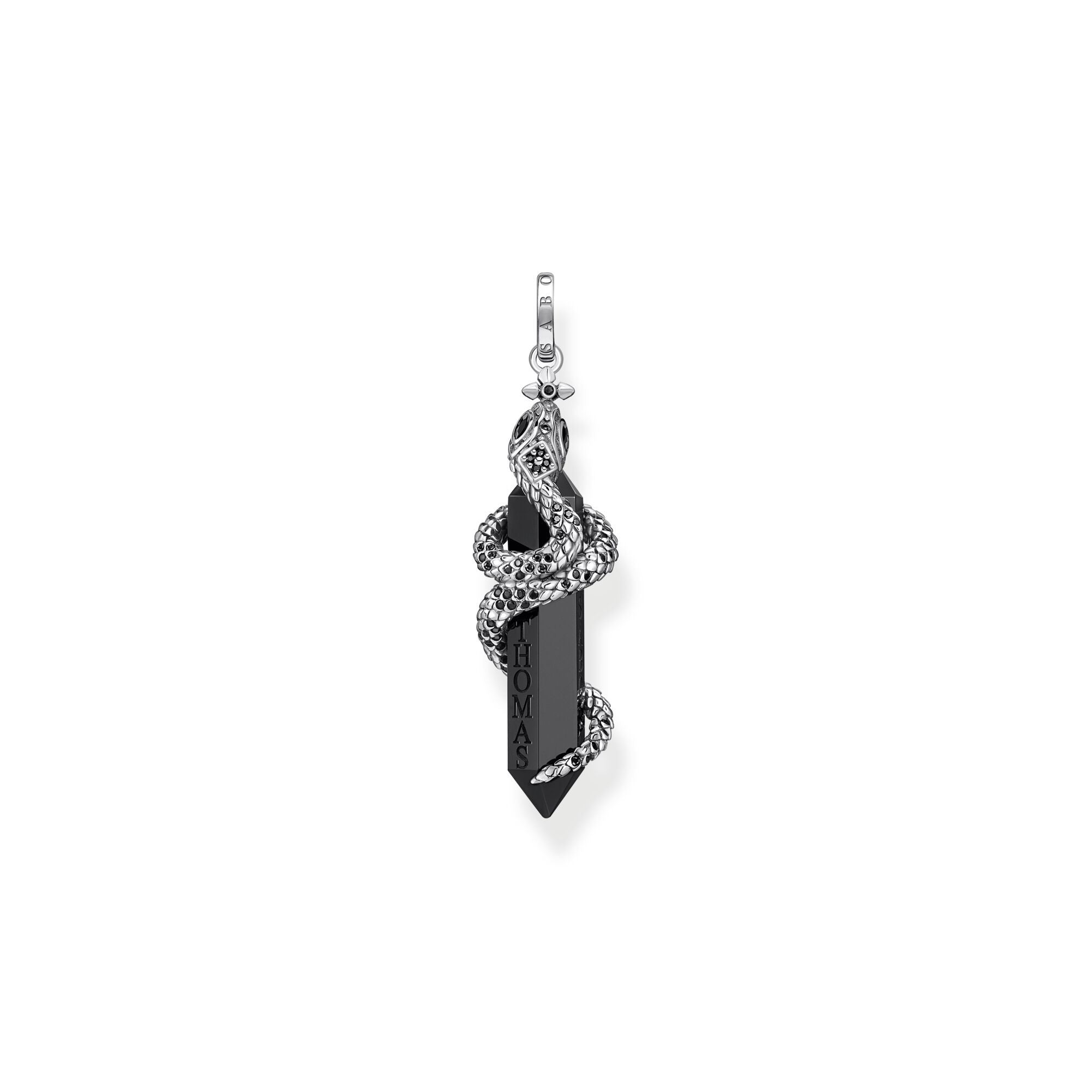 Thomas Sabo Sterling Silver Blackened Onyx with Snake Pendant