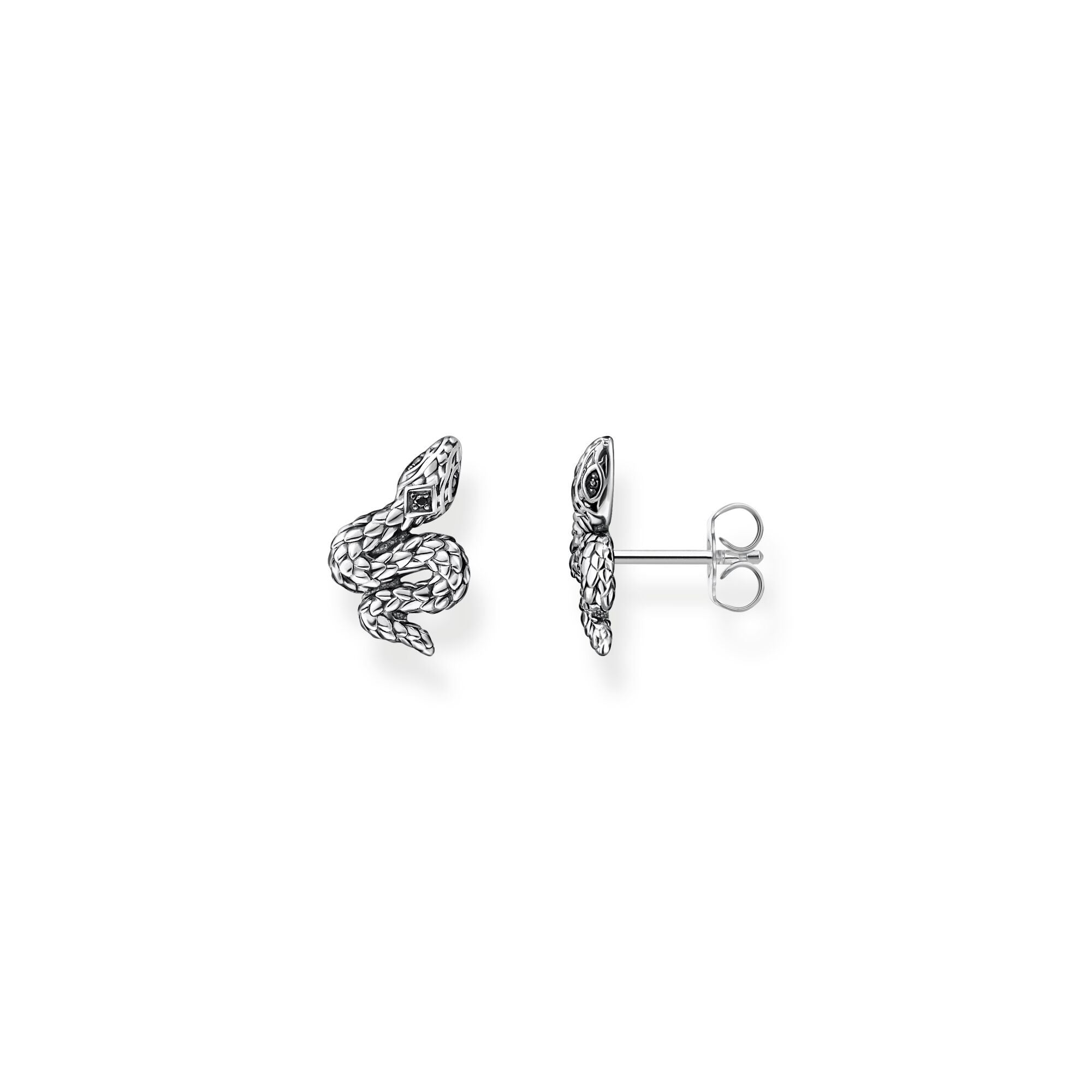 Thomas Sabo Sterling Silver Blackened Snake Stud Earrings