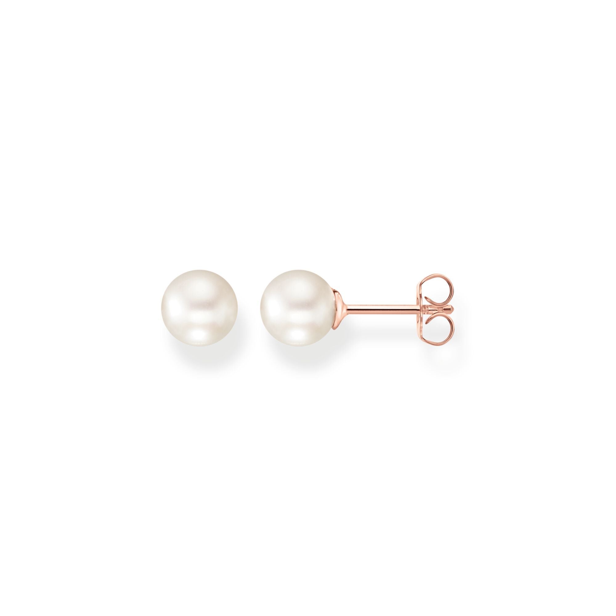 Thomas Sabo Rose Gold Plated Sterling Silver Freshwater Pearl Stud Earrings